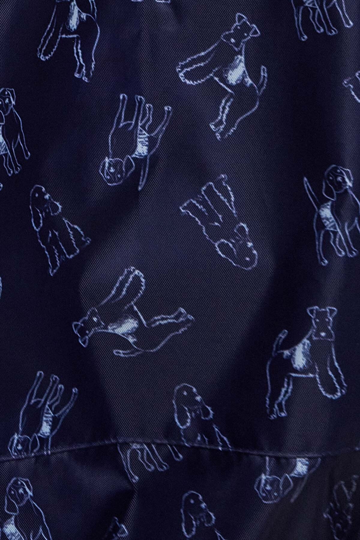 Dog-Print Showerproof Poncho - NAVY/CLOUD