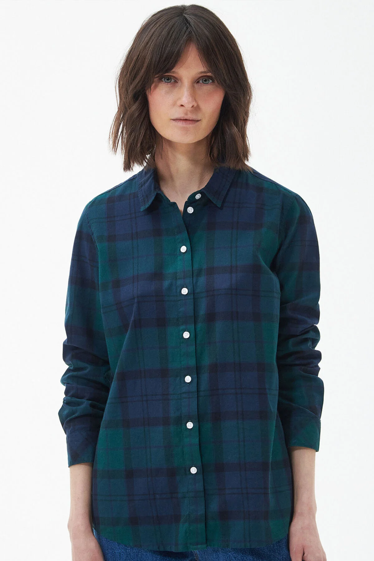 Bredon Shirt - BLACK/SAGE TARTAN