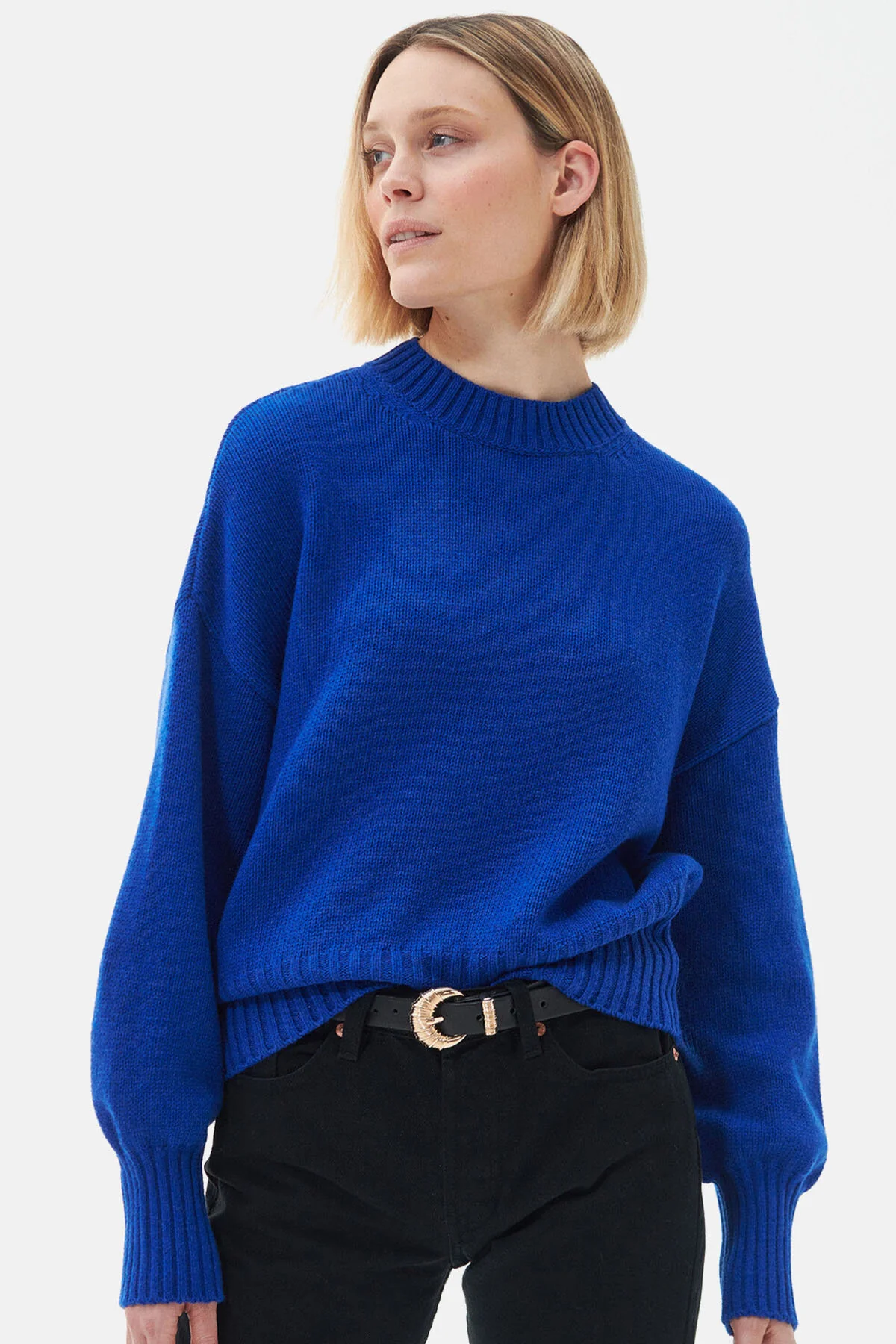 Angelina Knitted Jumper - AZURE BLUE