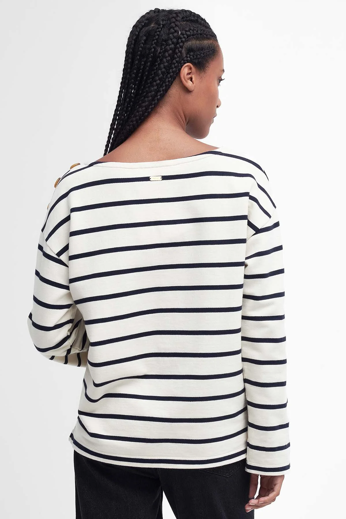 Caroline Striped Sweatshirt - ANTIQUE WHITE STRIPE