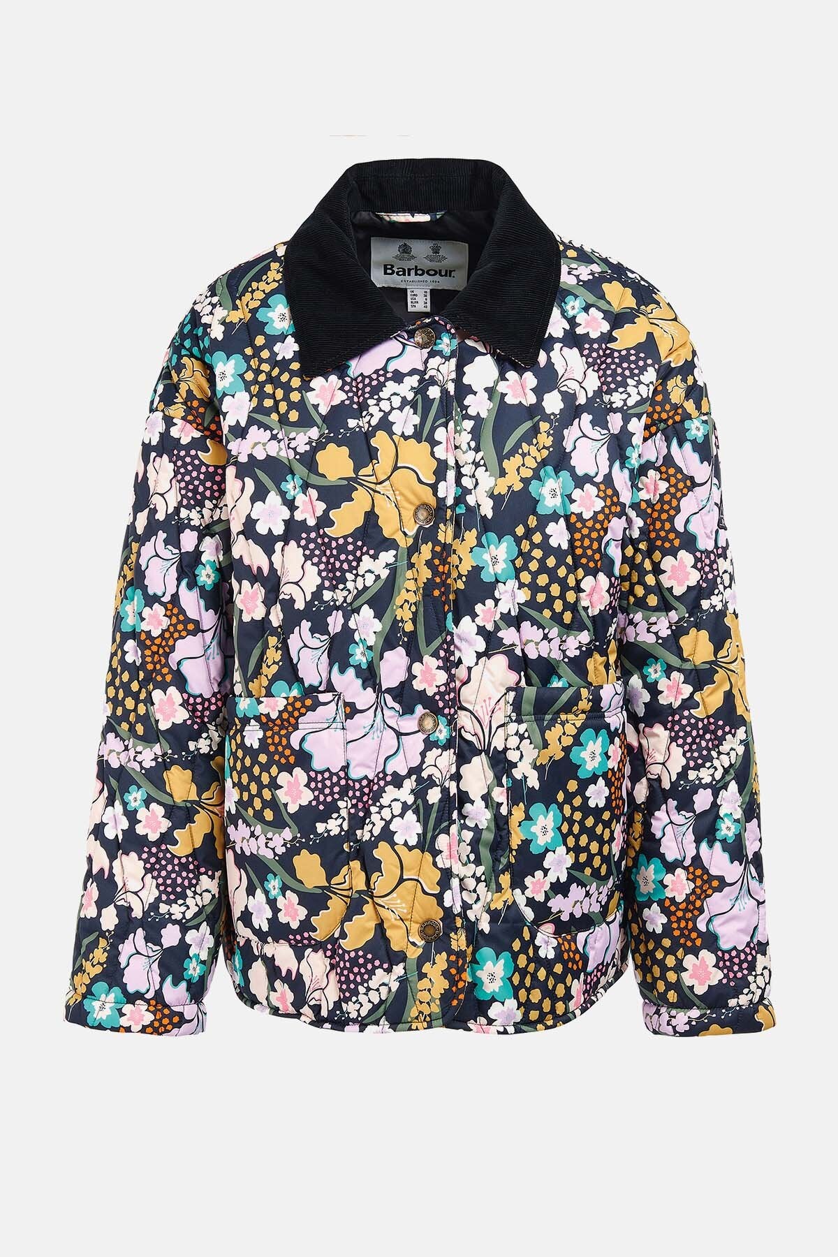 Printed delphinium quilt - BOTANICAL PRINT NAVY