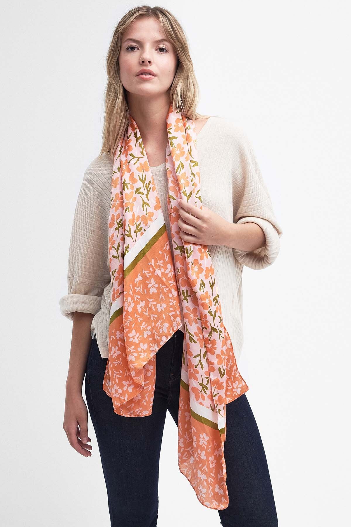 Kelley Floral Scarf - APRICOT CRUSH