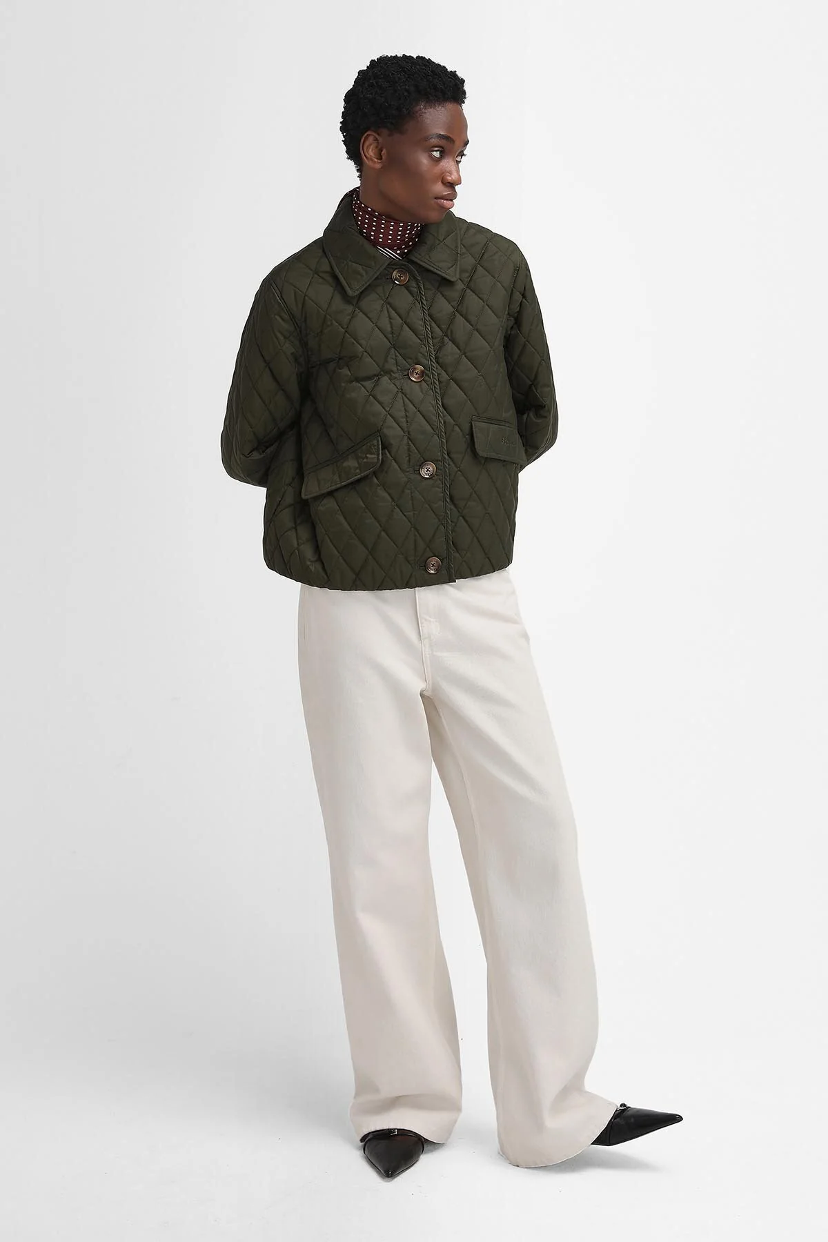 The Edit by Alexa Jamie Quilted Jacket - OLIVE/POLLEN