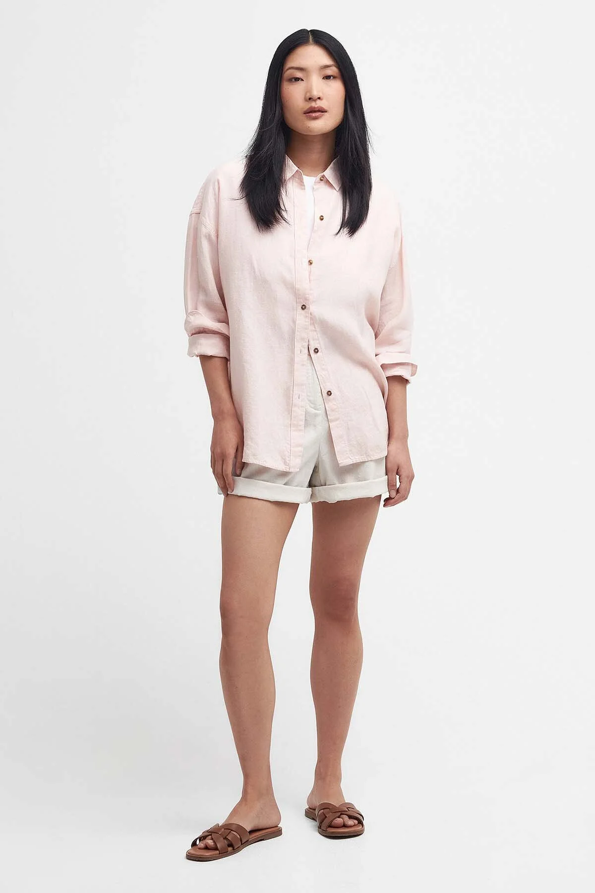 Hampton Relaxed Linen Shirt - PRIMROSE PINK