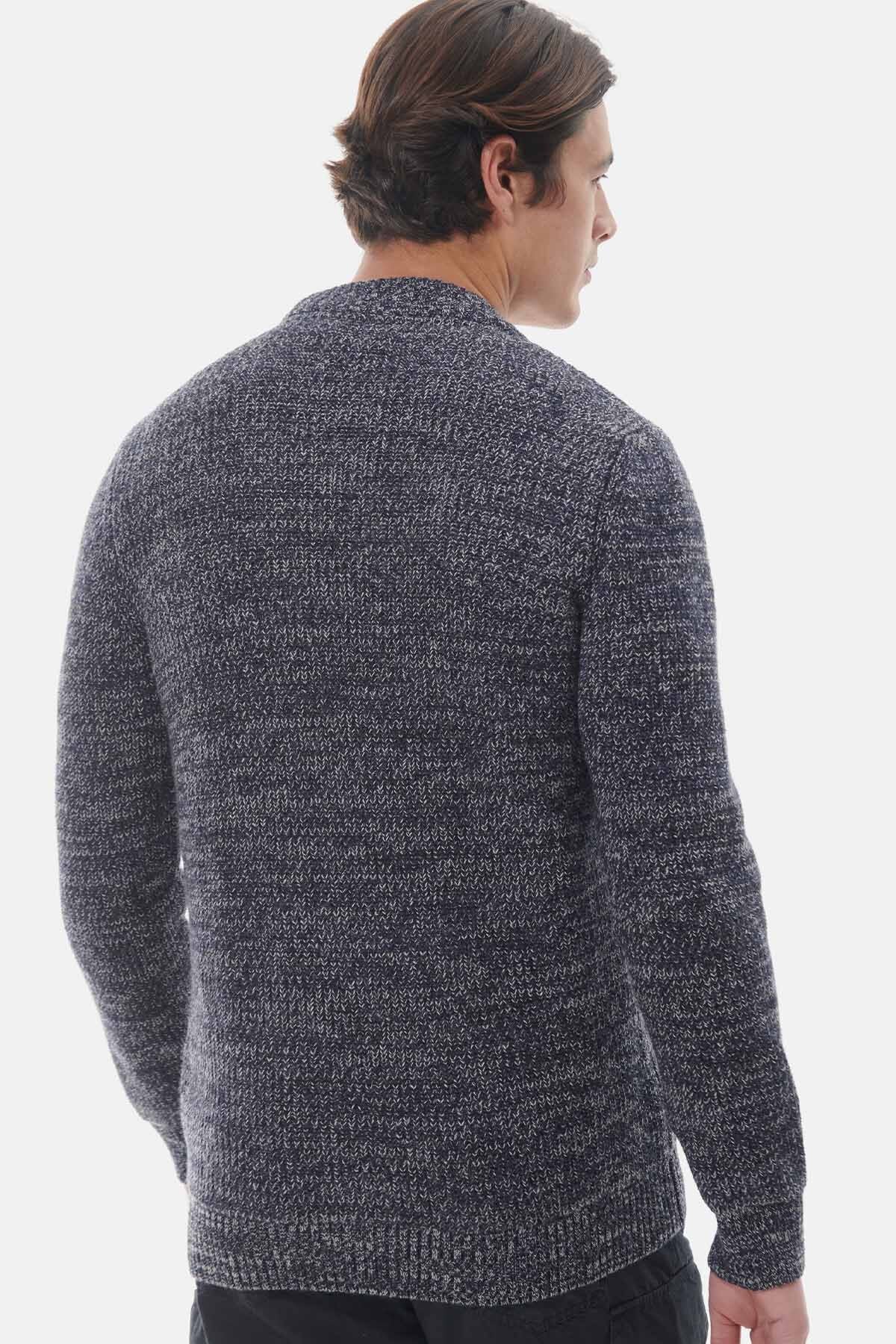 Sid Knitted Cardigan - NAVY MARL