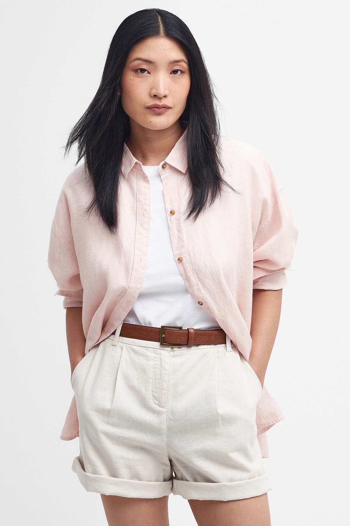 Hampton Relaxed Linen Shirt - PRIMROSE PINK