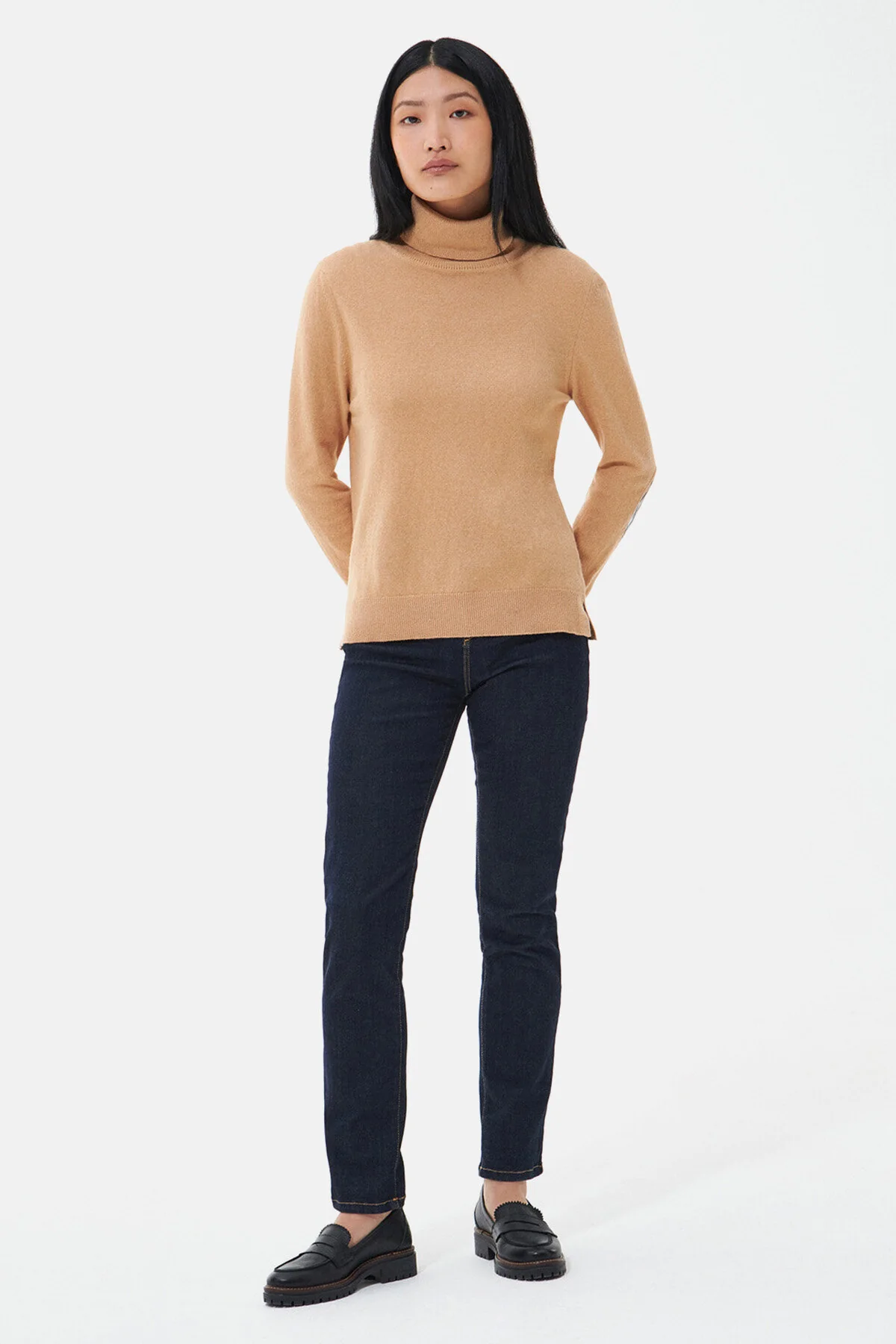 Pendle Roll-Neck Sweatshirt - CARAMEL/FAWN