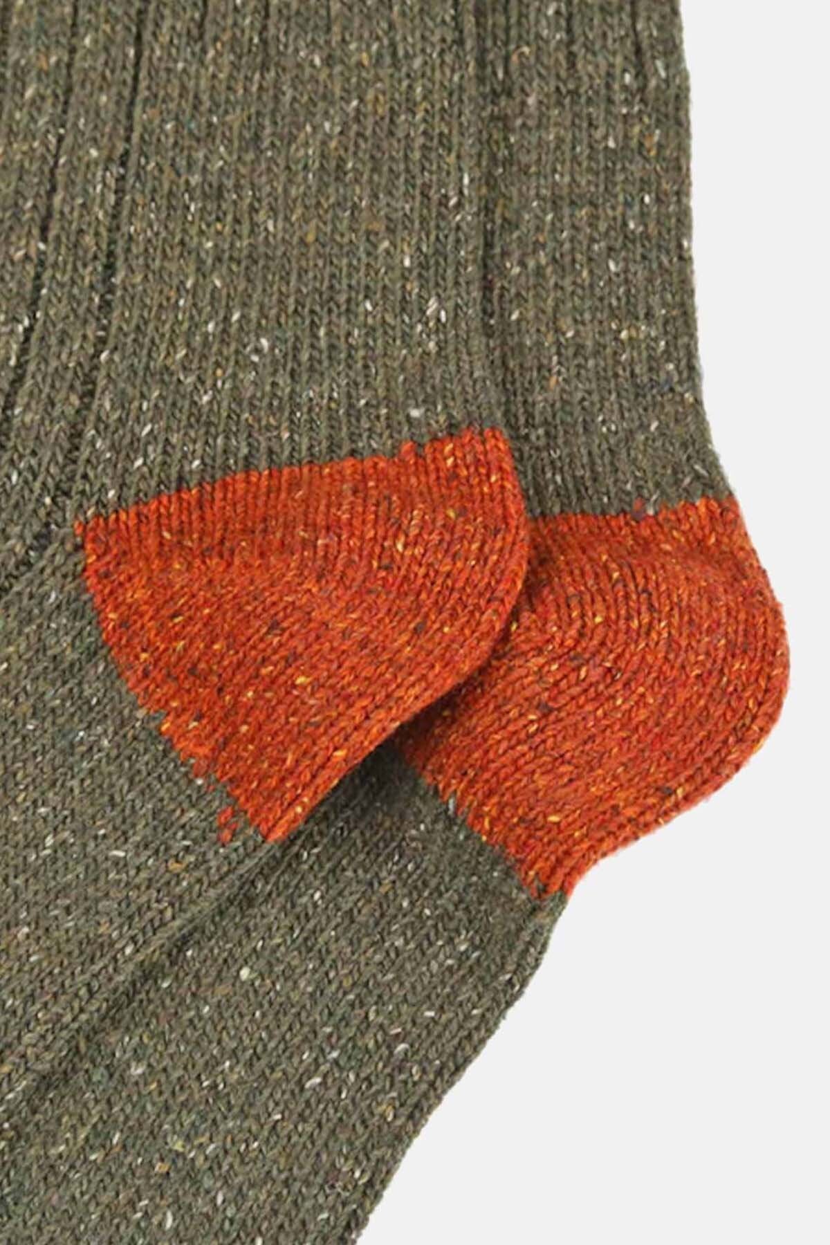 Cotton Socks - OLIVE BURNT ORANGE