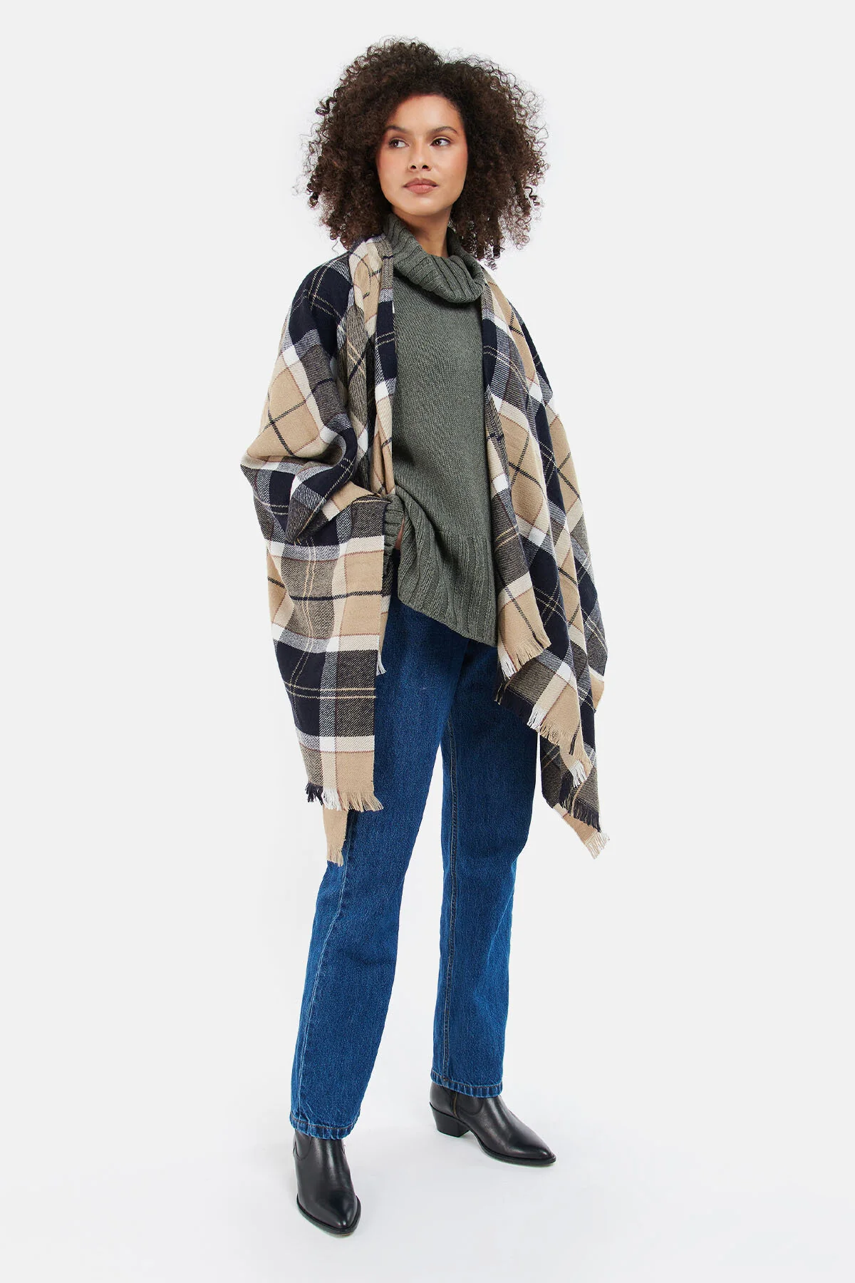 Staffin Tartan Serape - ROSEWOOD