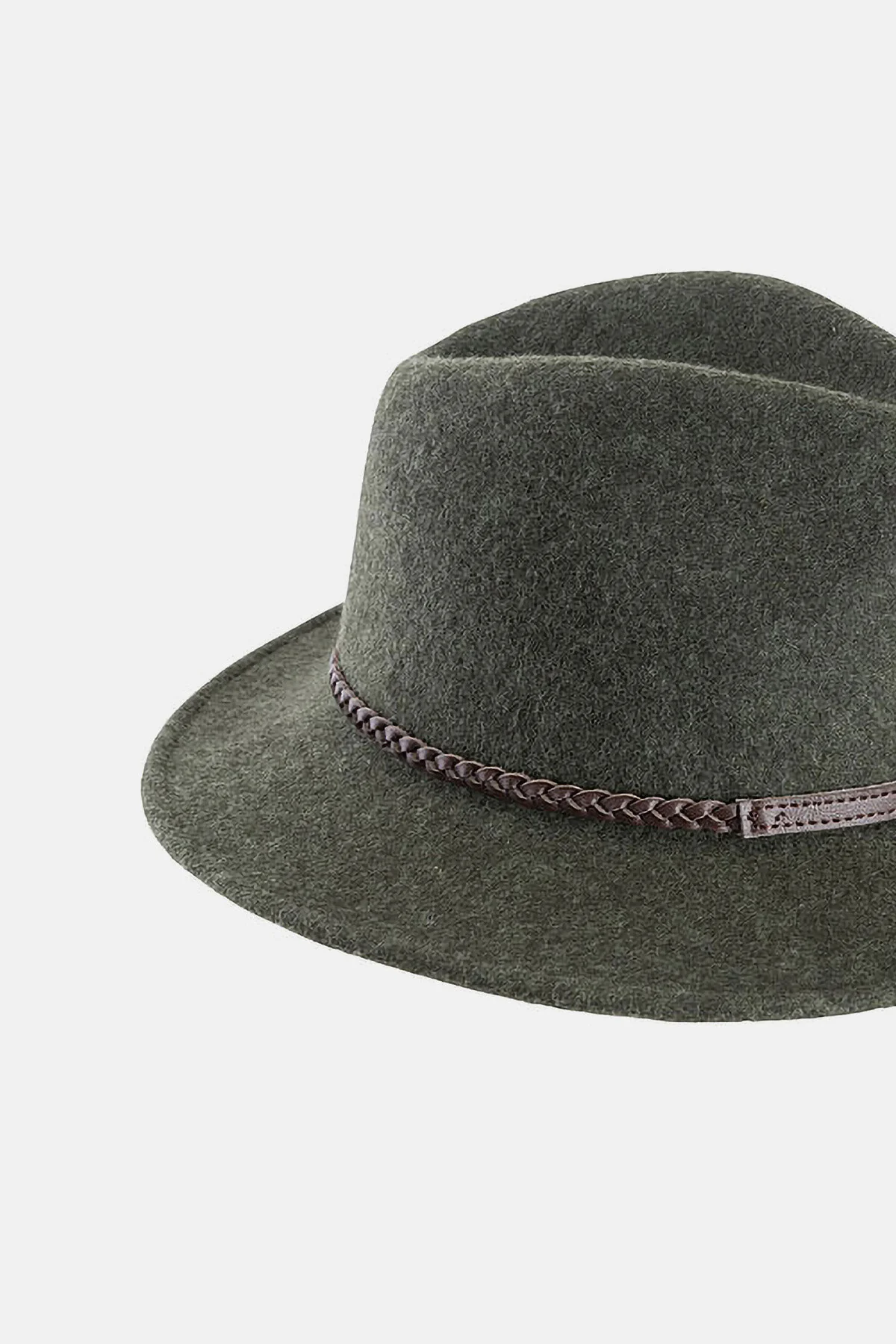 Pure Wool Fedora - OLIVE MELANGE