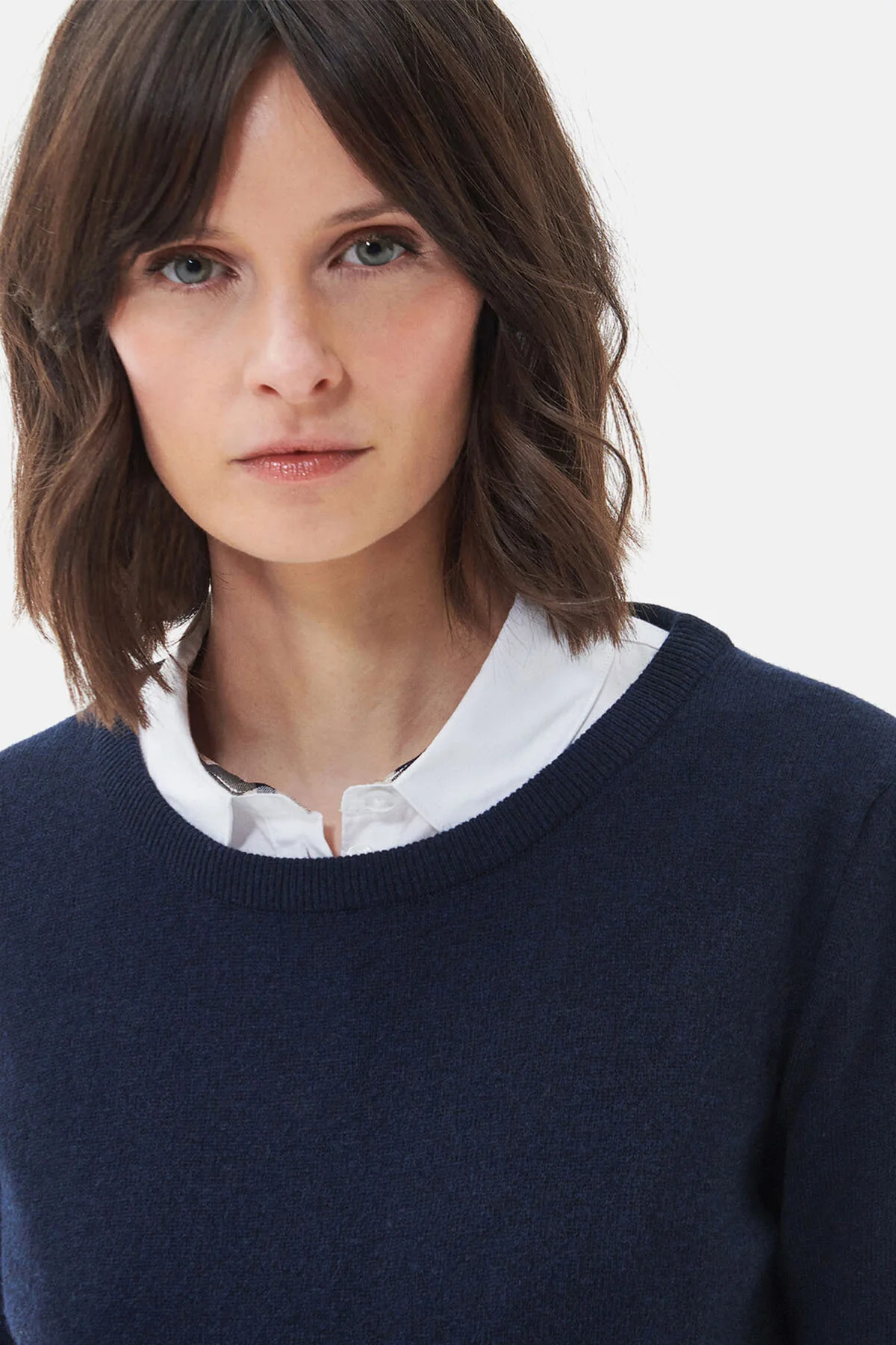 Pendle Crew Knit Sweatshirt - NAVY/FAWN