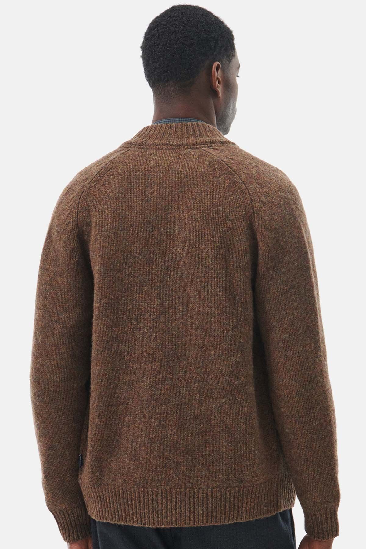Calder Zip Through Jumper - OLIVE TWEED