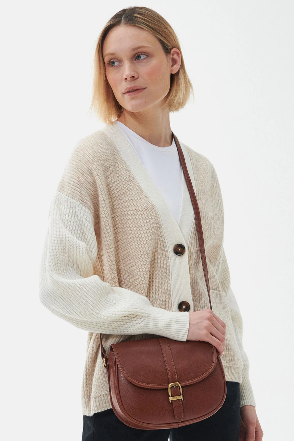 Laire Medium Saddle Bag - BROWN