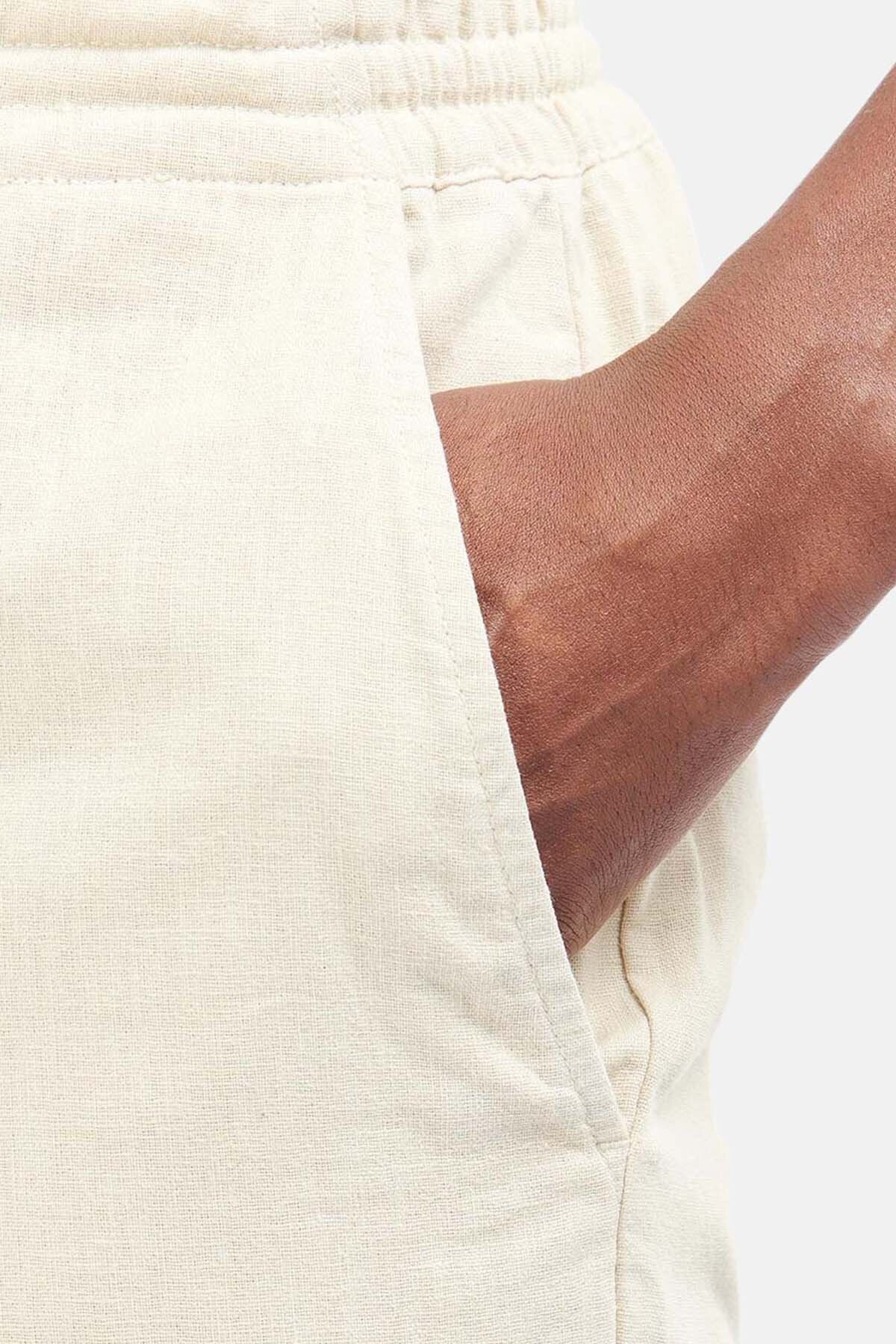 Linen Cotton Mix Shorts - LT STONE