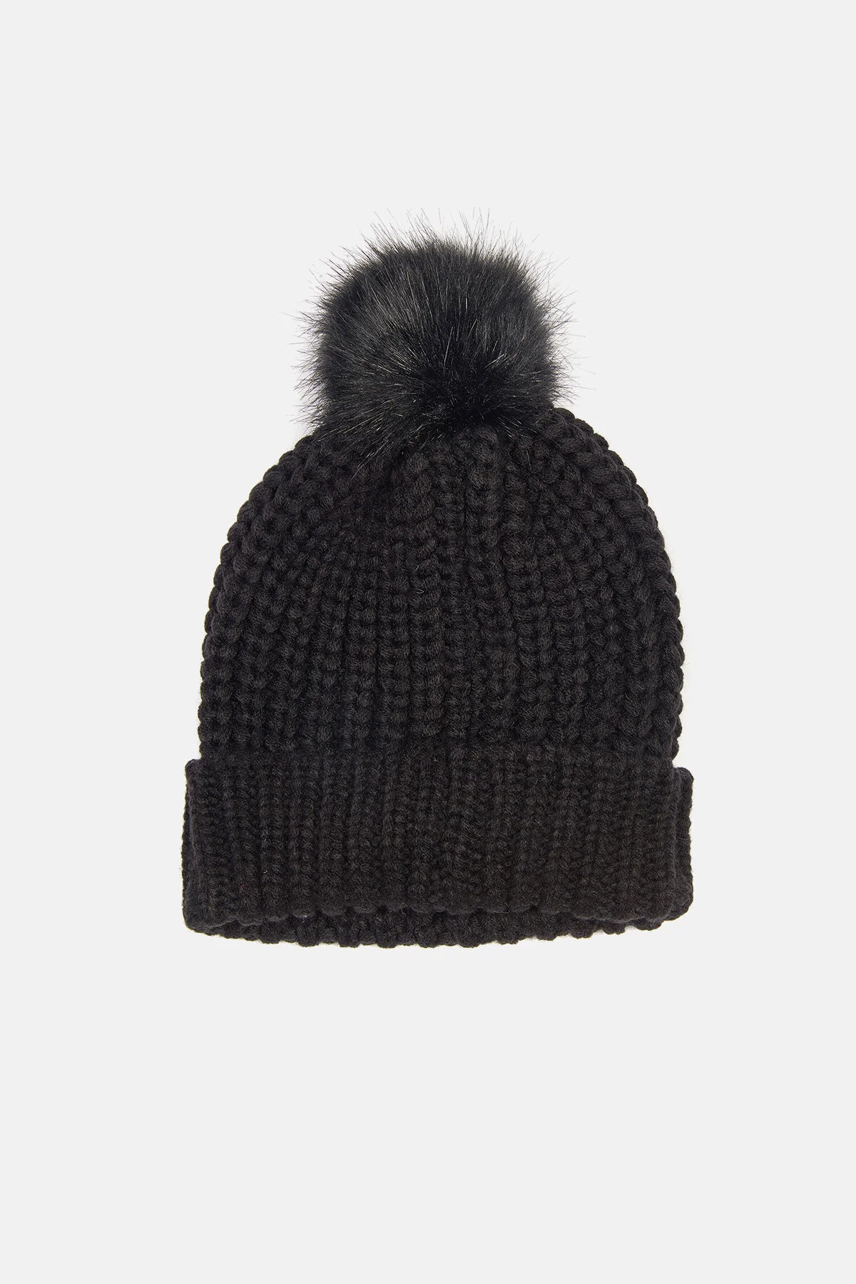Ribbed Beanie - BLACK