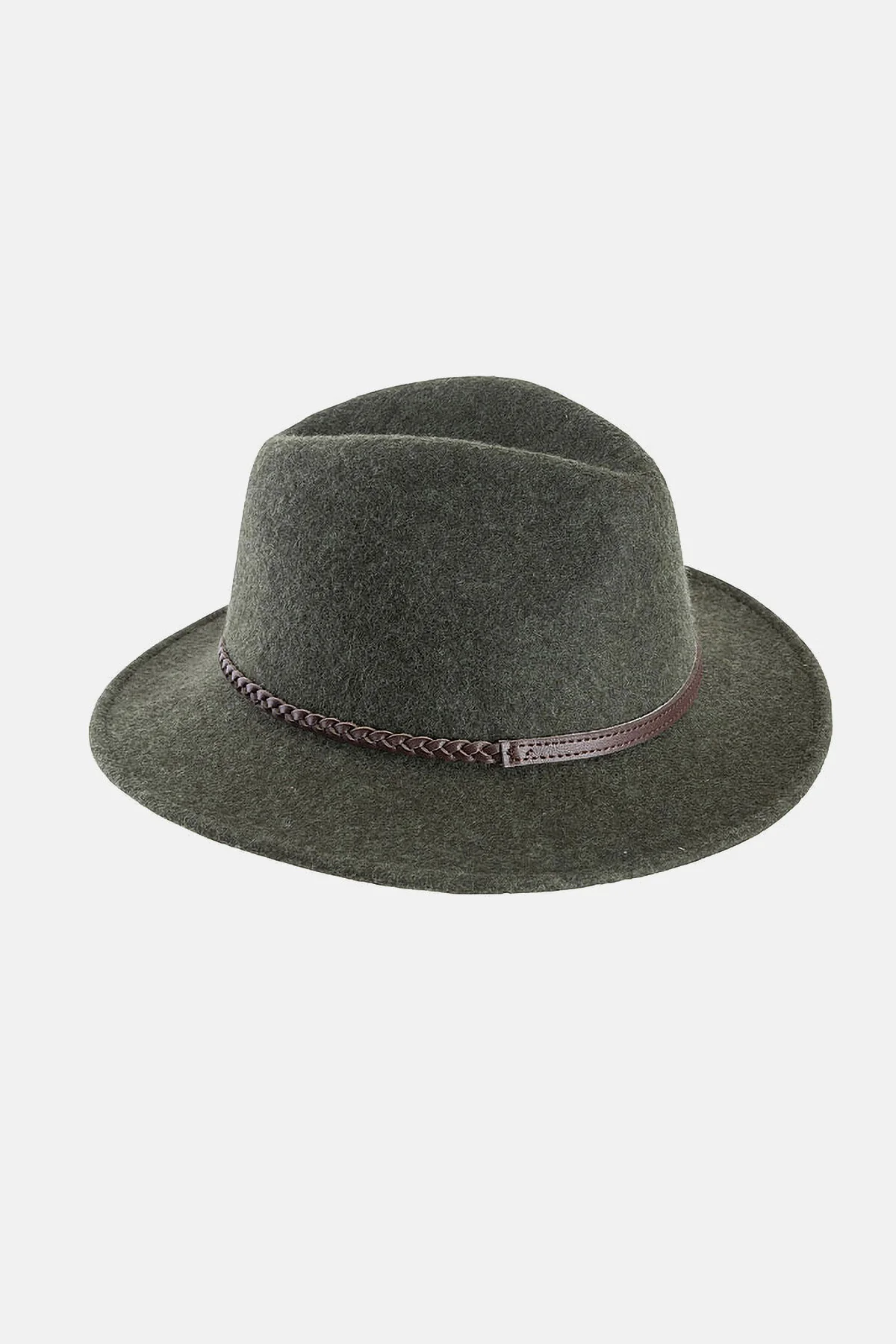 Pure Wool Fedora - OLIVE MELANGE