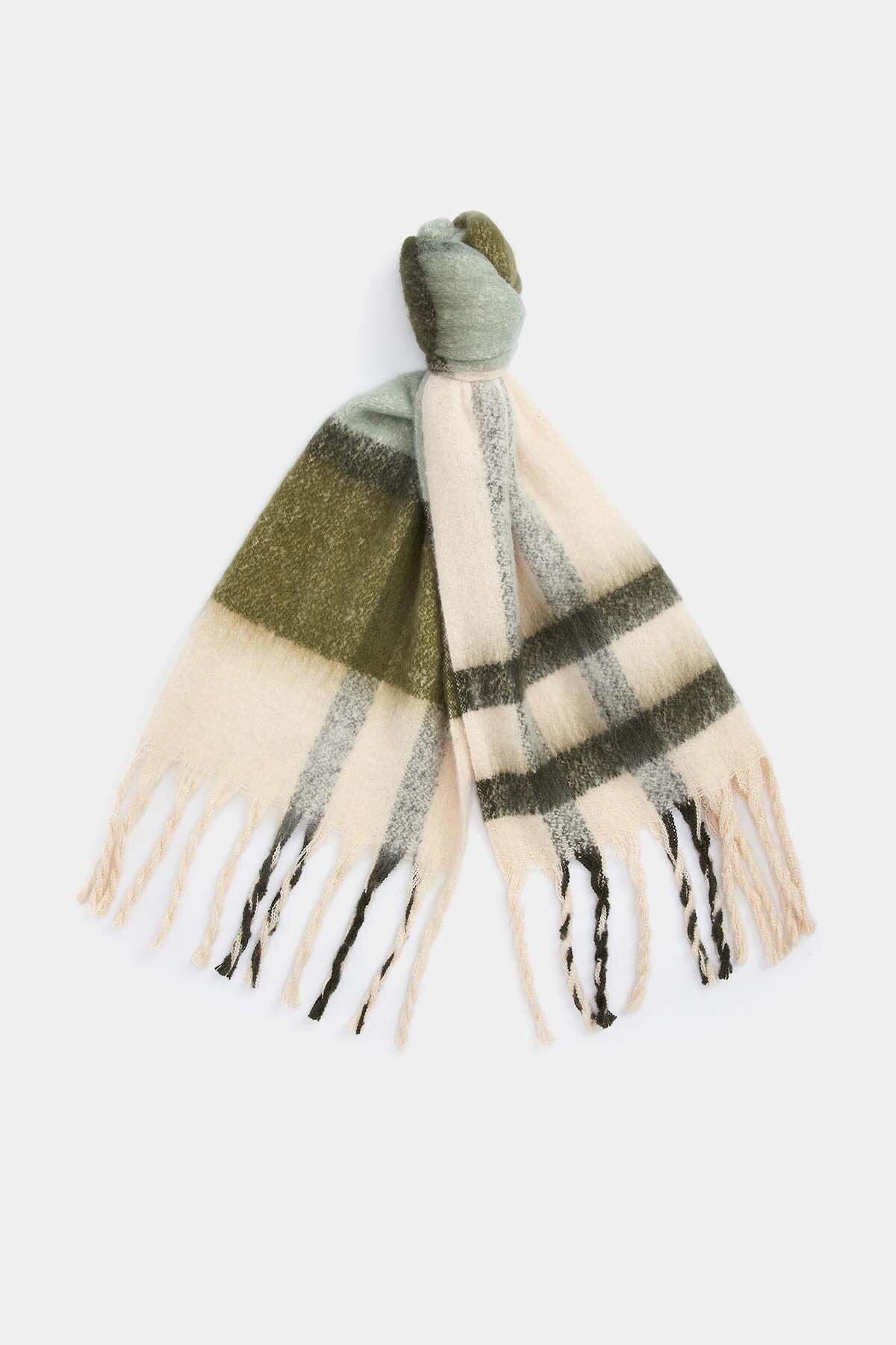 Isla Tartan Boucle Scarf - SOFT MINT
