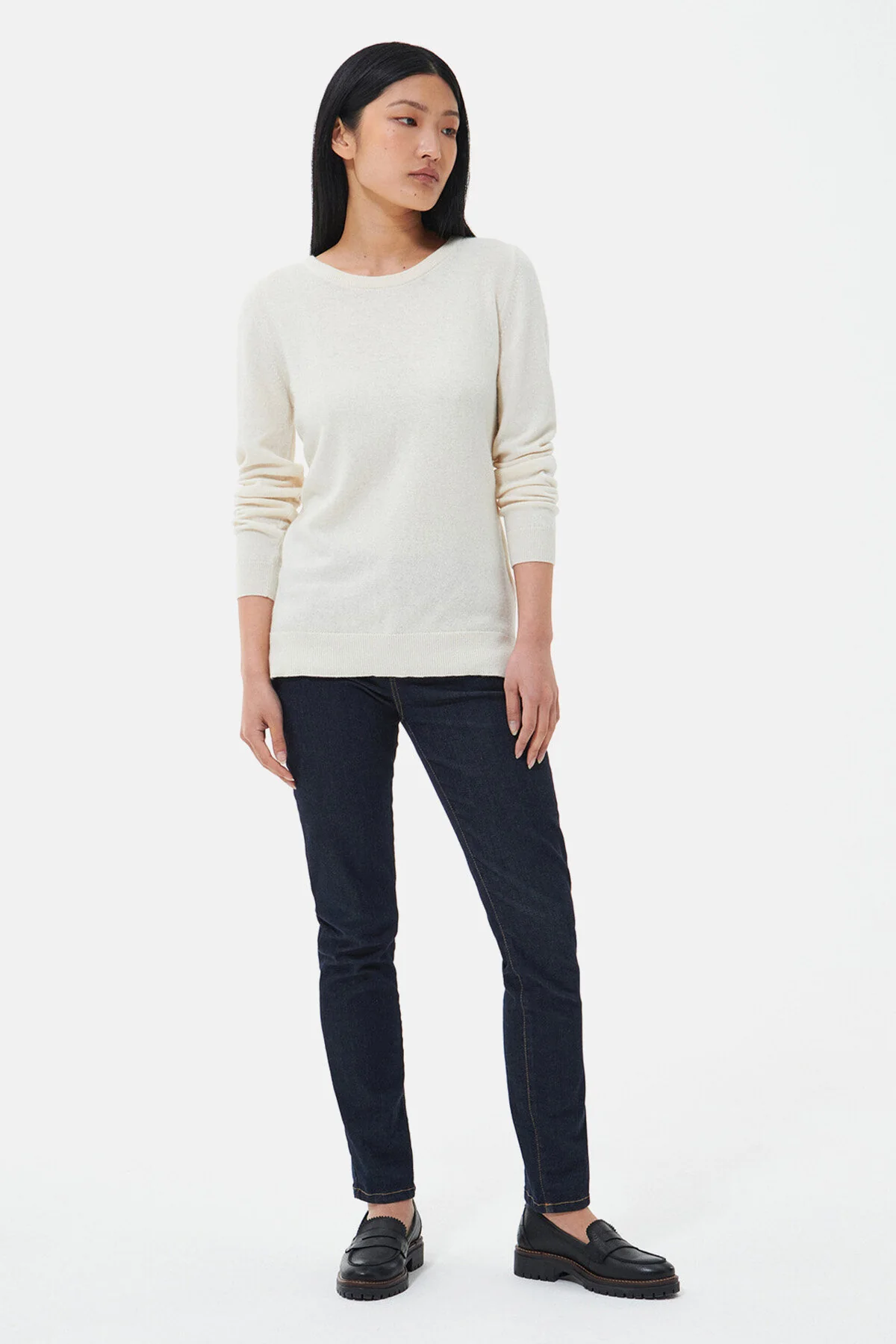 Pendle Crew Knit Sweatshirt - CREAM/FAWN