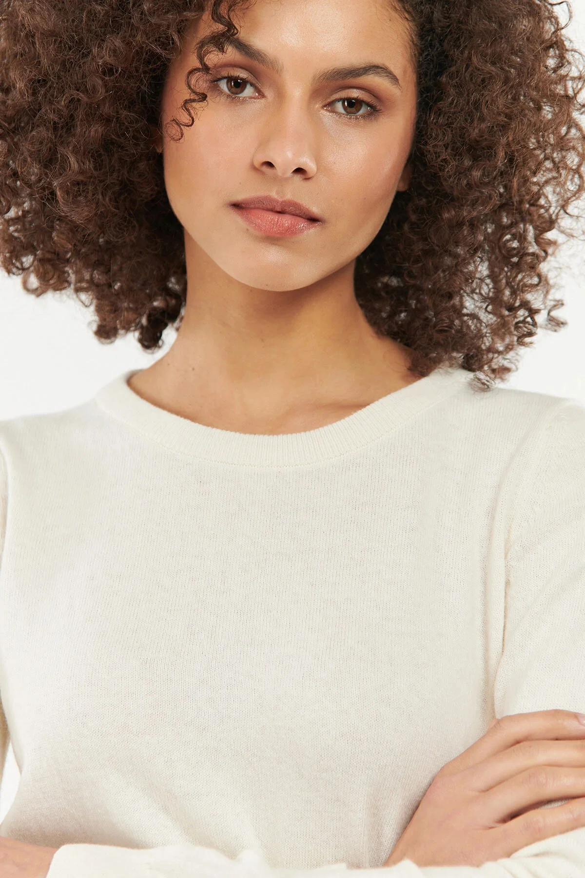 Pendle Crew Knit Sweatshirt - CREAM ROSEWOOD