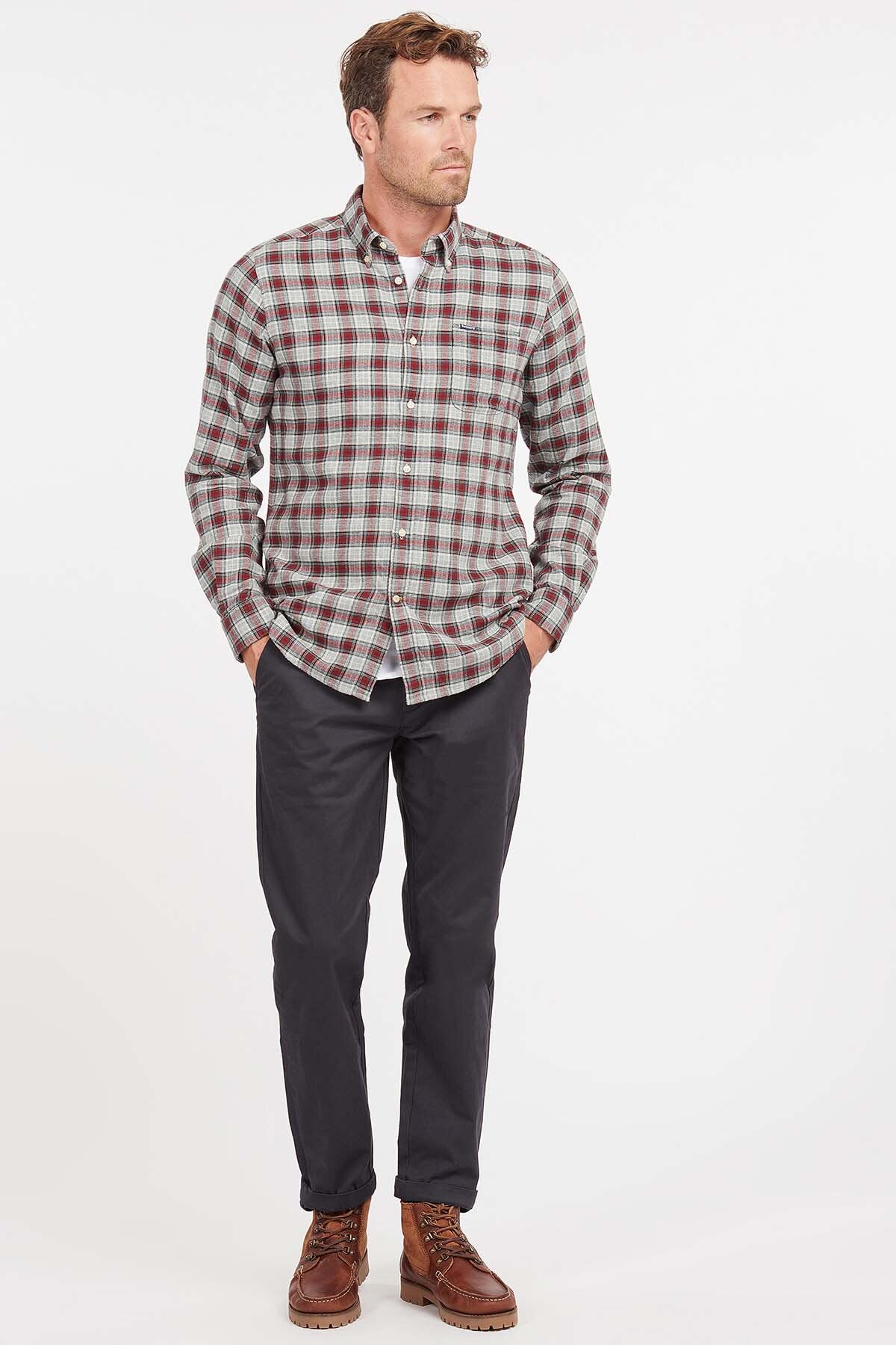 Shirt with breast pocket - GREY MARL