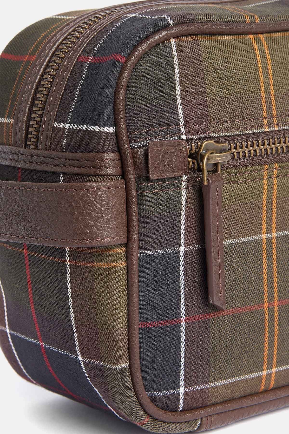 Tartan & Leather Washbag - CLASSIC TARTAN