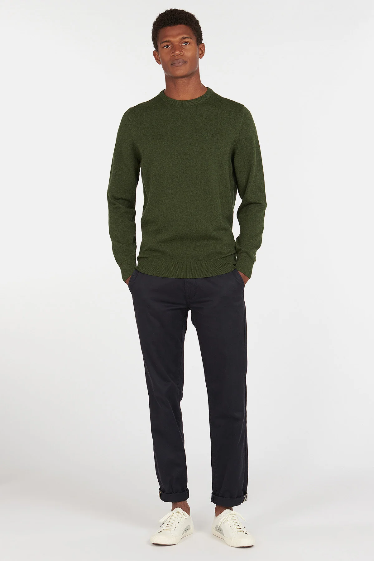 Pima Cotton Sweatshirt - RIFLE GREEN MARL