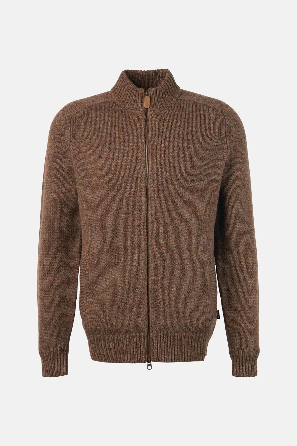 Calder Zip Through Jumper - OLIVE TWEED