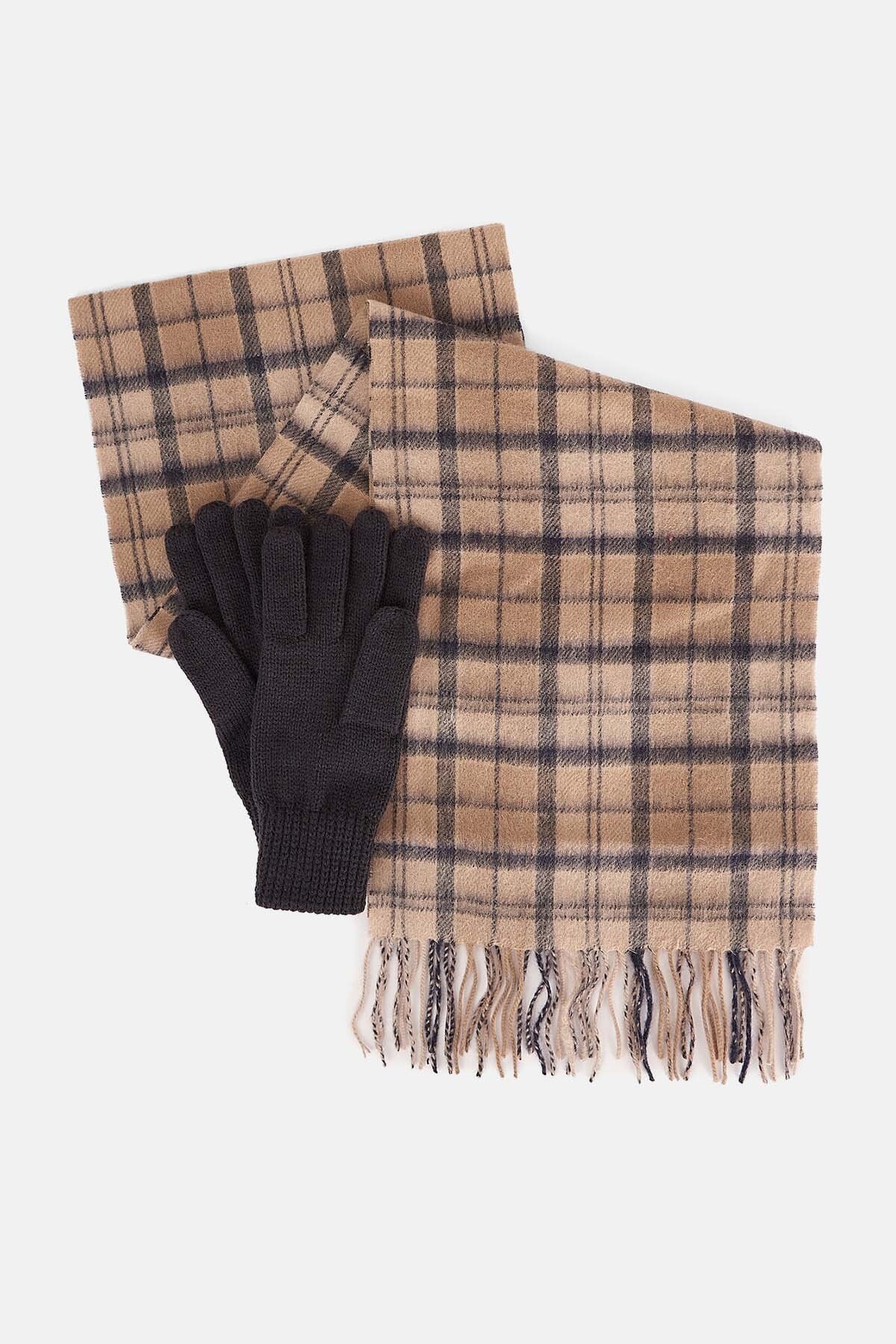 Wool Tartan Scarf & Glove - TRENCH