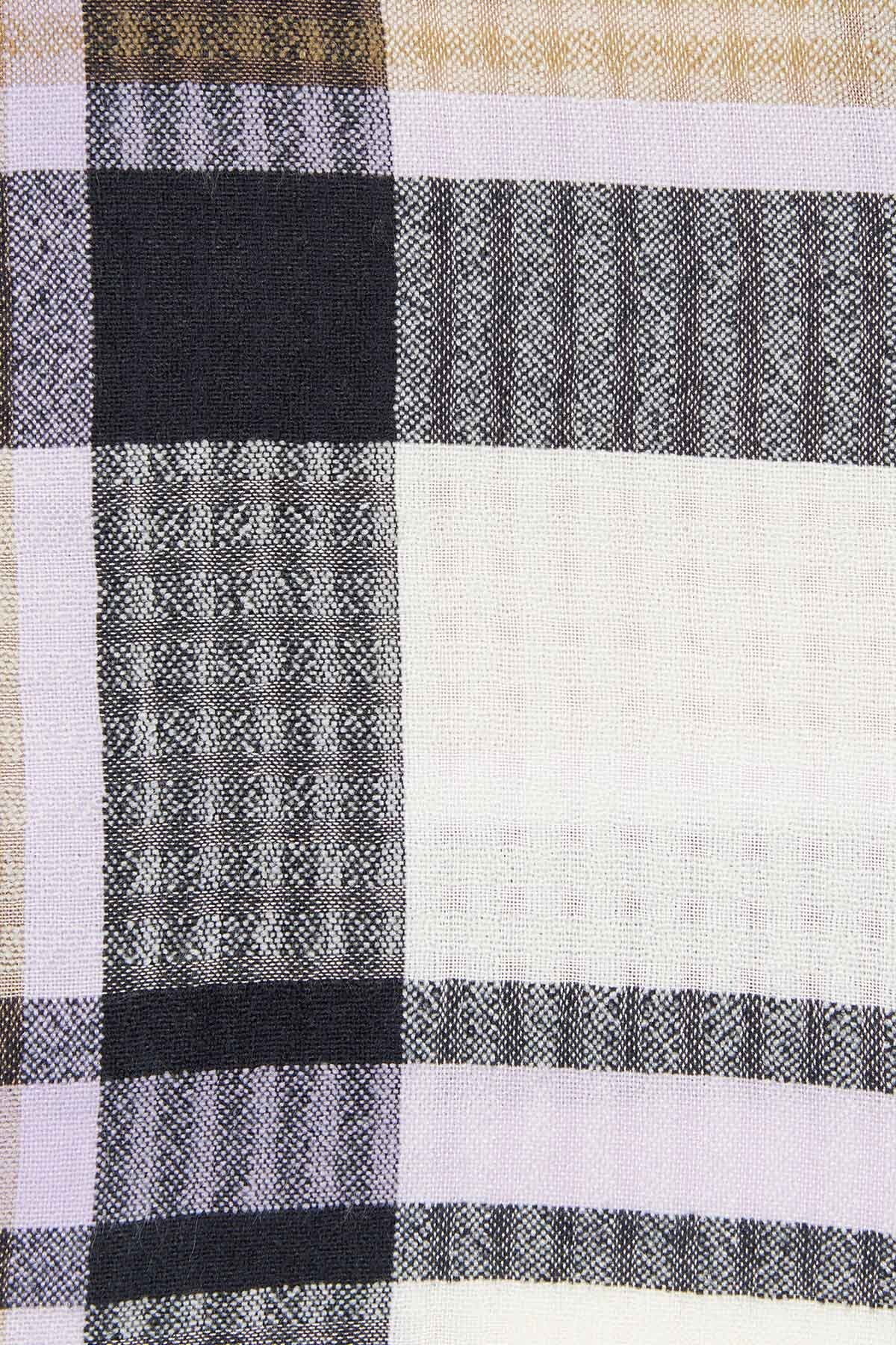 Faith Tartan Scarf - TRENCH NAVY