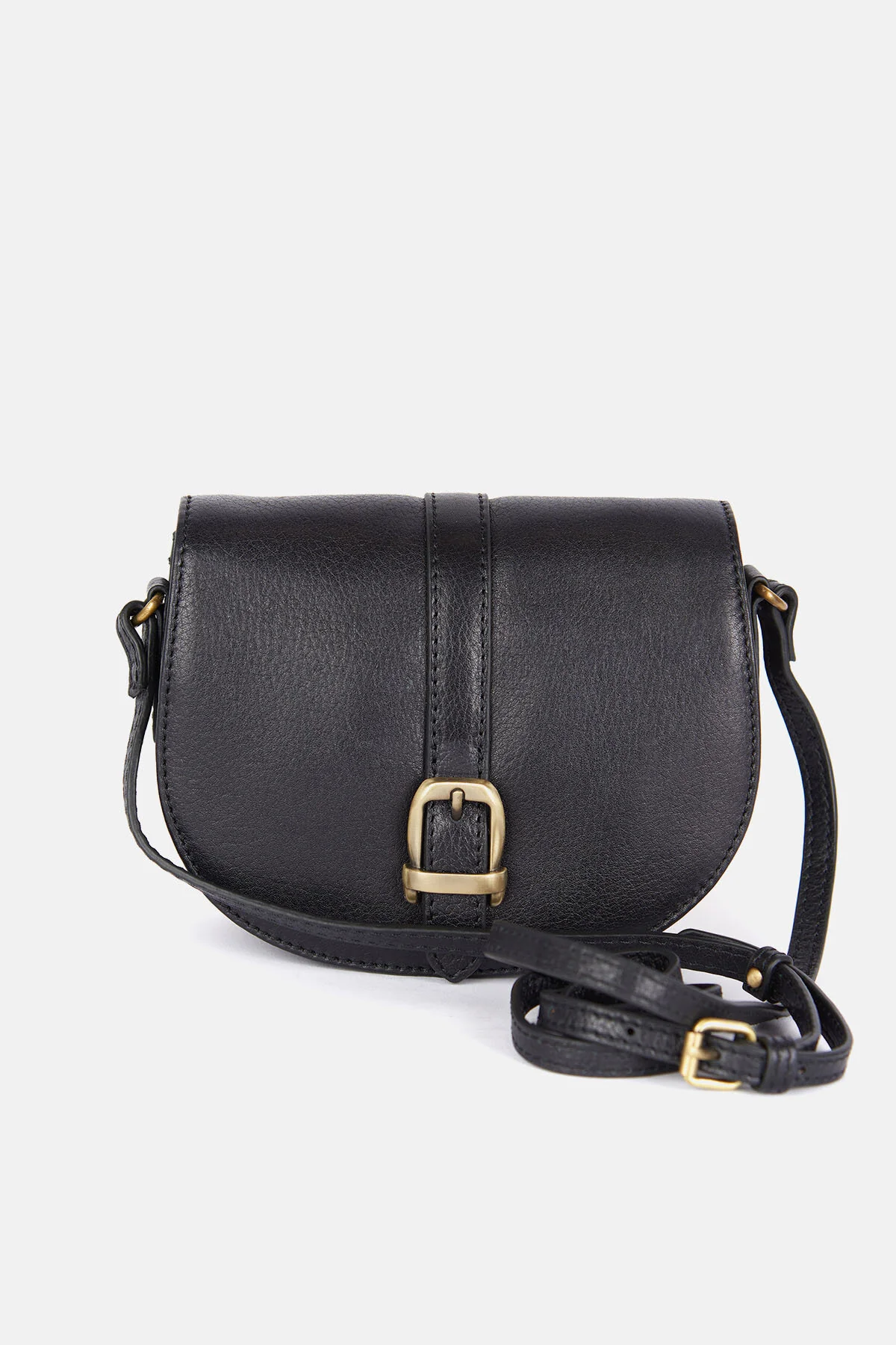 Laire Leather Saddle Bag - BLACK