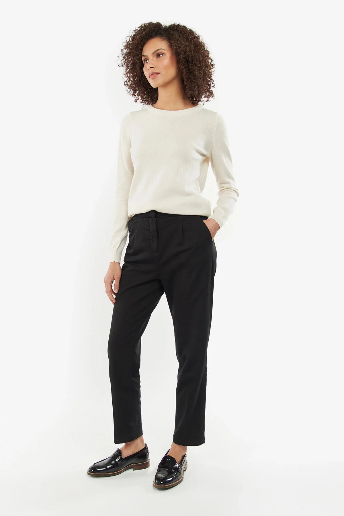 Pendle Crew Knit Sweatshirt - CREAM ROSEWOOD