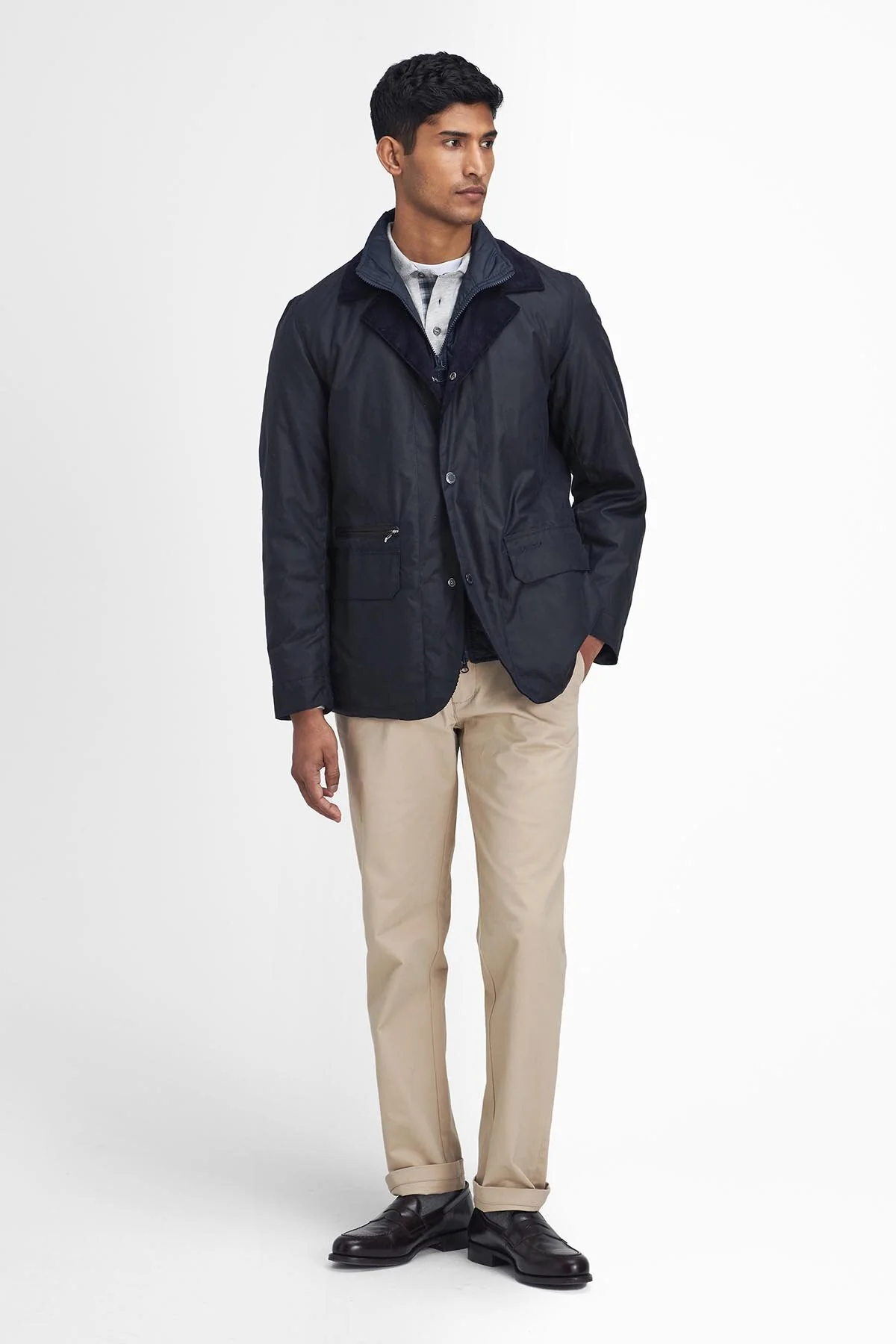 Craster Waxed Jacket - NAVY