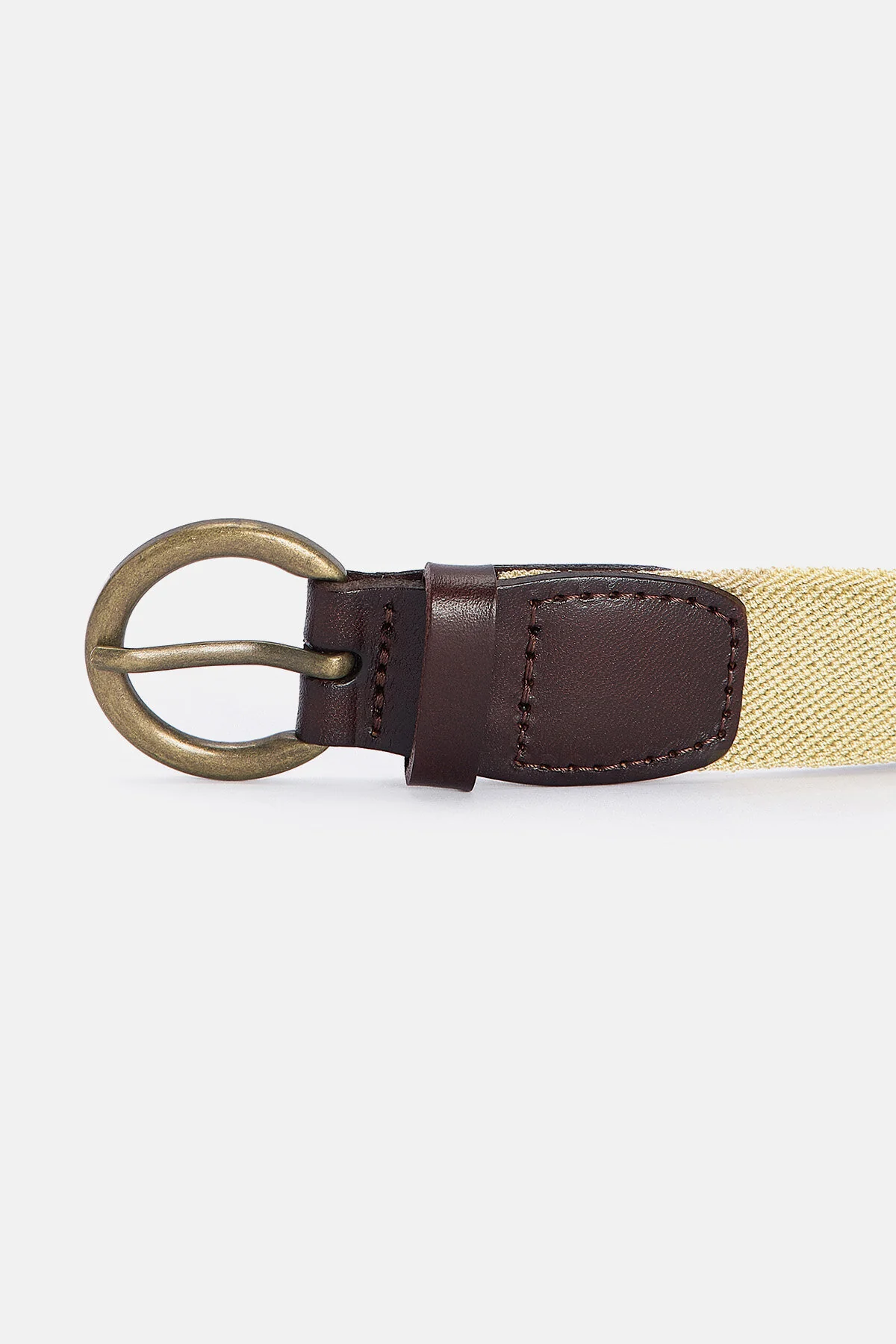 Leather Webbed Belt - SAND