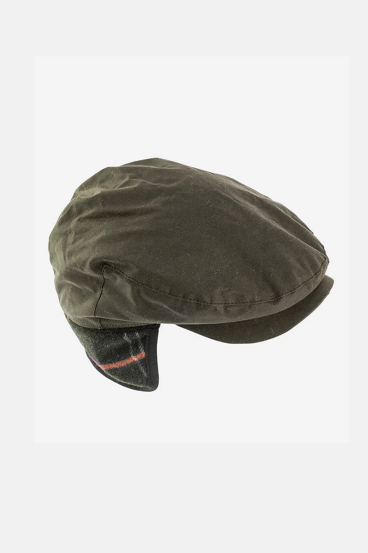 Cheviot Wax Flat Cap - OLIVE