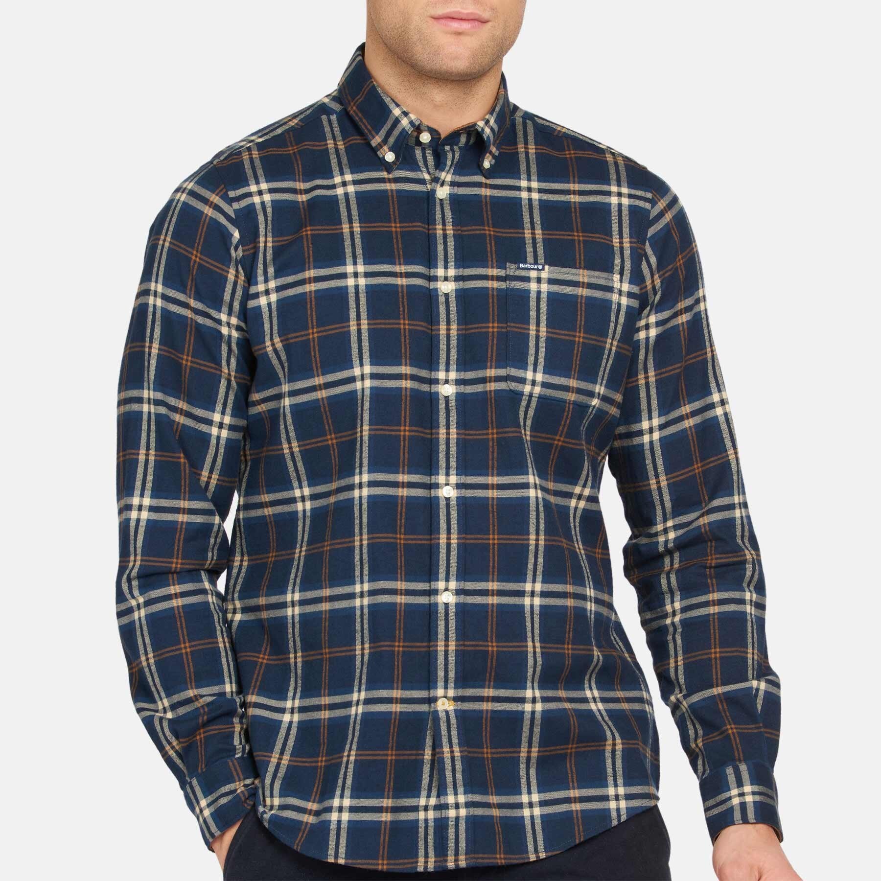 Cotton Shirt with breast pocket - BLUE