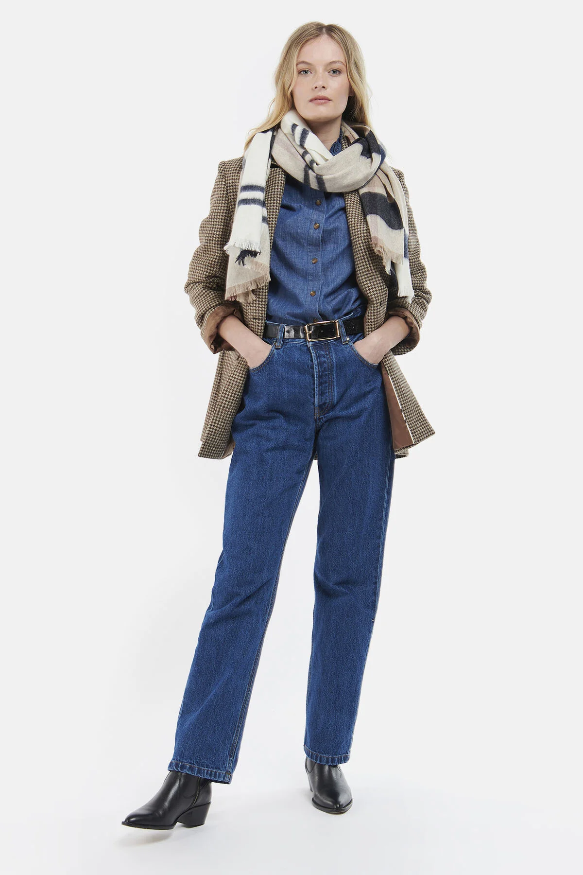 Rosefield Tartan Scarf - ROSEWOOD