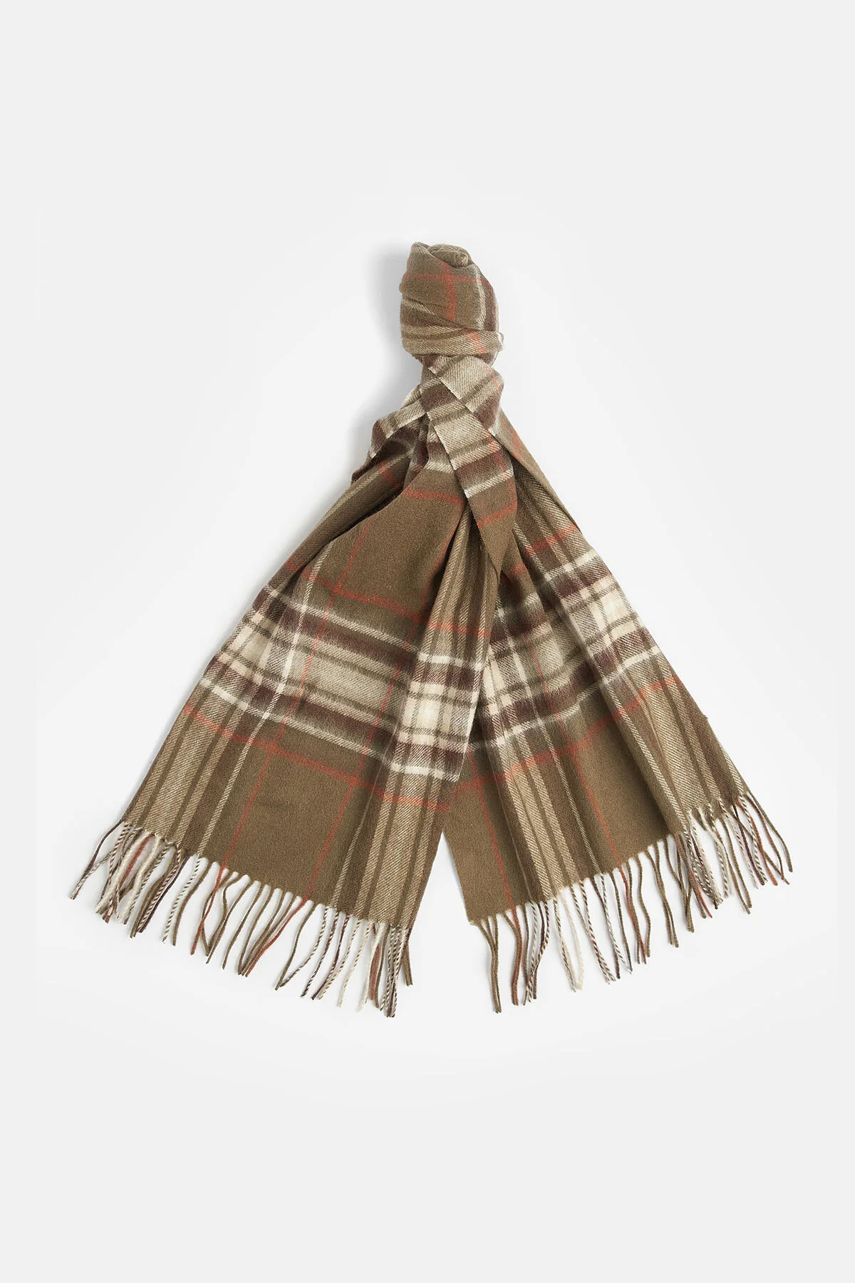 Torridon Check Scarf - OLIVE/WARM GINGER