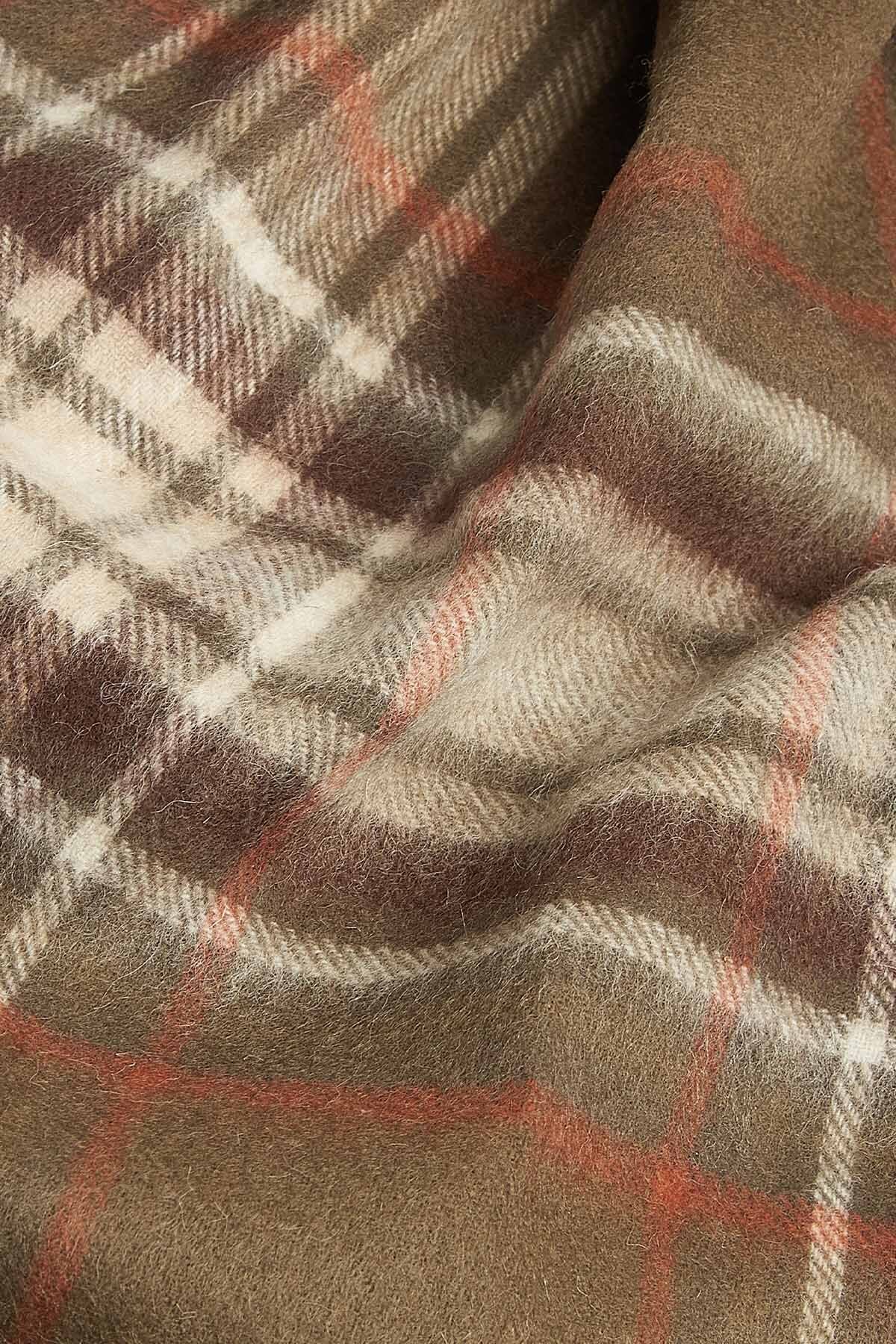 Torridon Check Scarf - OLIVE/WARM GINGER