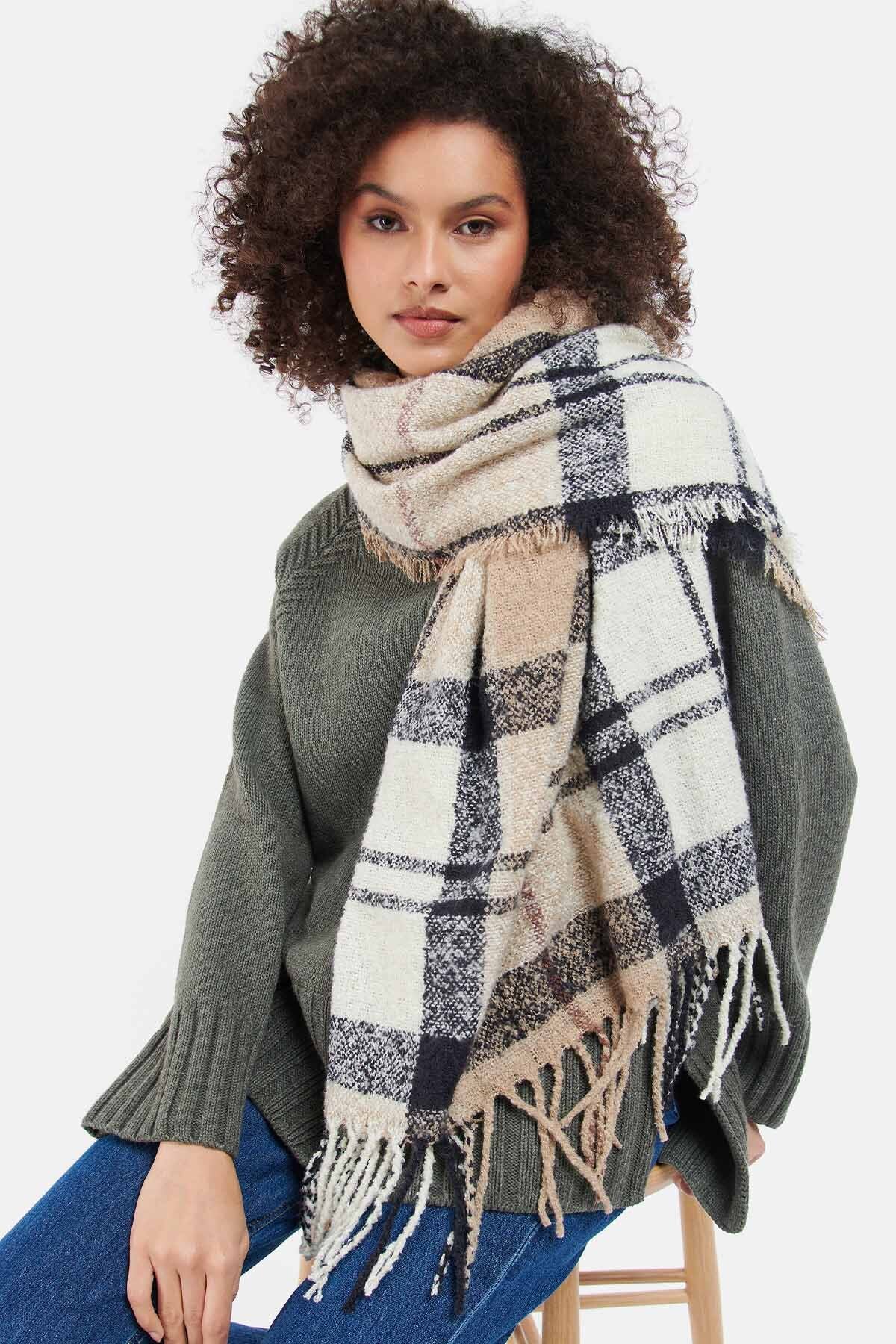 Tartan Boucle Scarf - ROSEWOOD