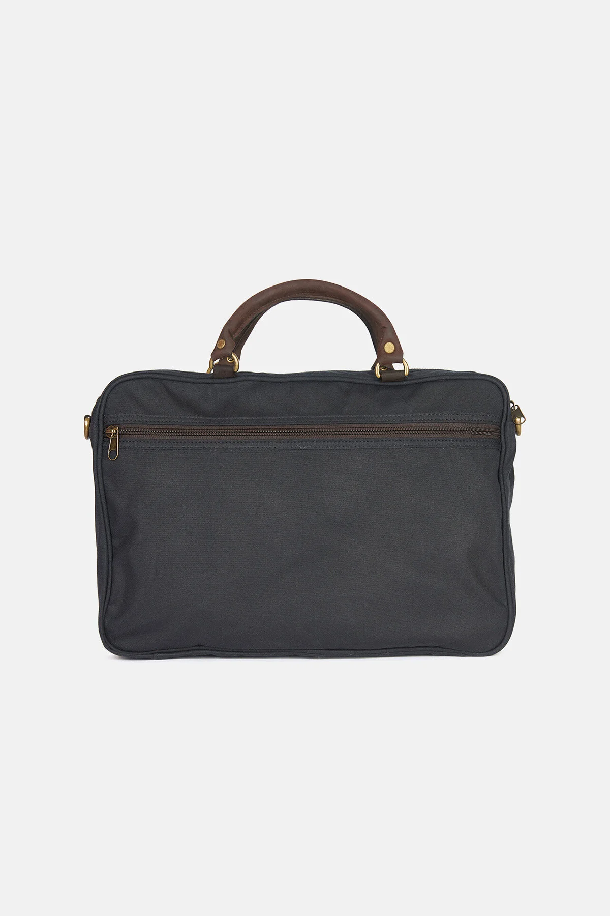 Wax Leather Briefcase - NAVY