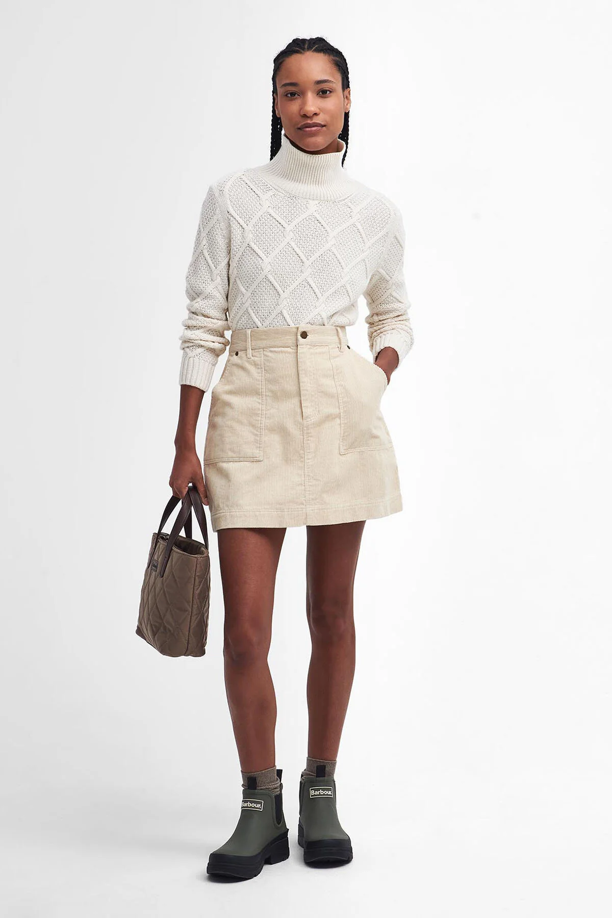 Burne Roll Neck Knit Sweatshirt - ECRU