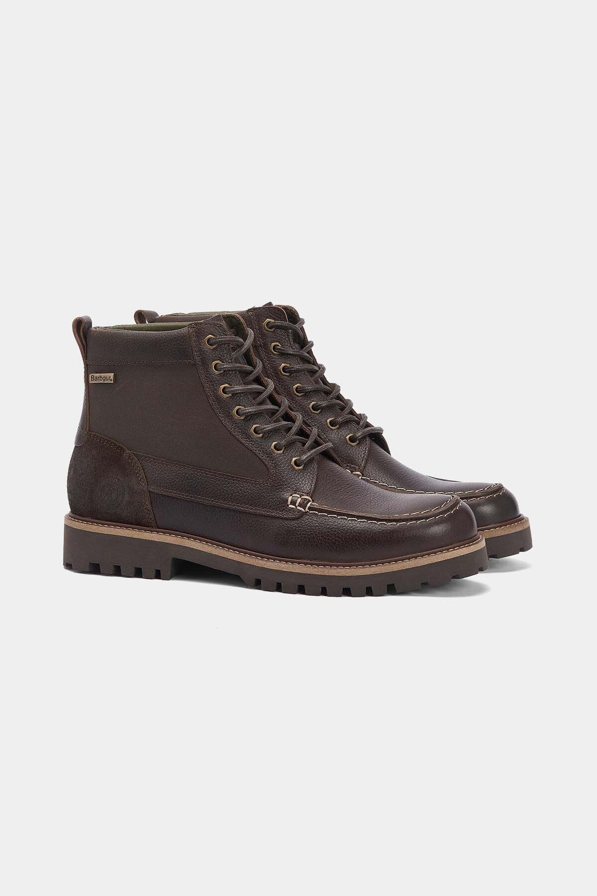 Sheene Moc Toe Derby Boots - BROWN