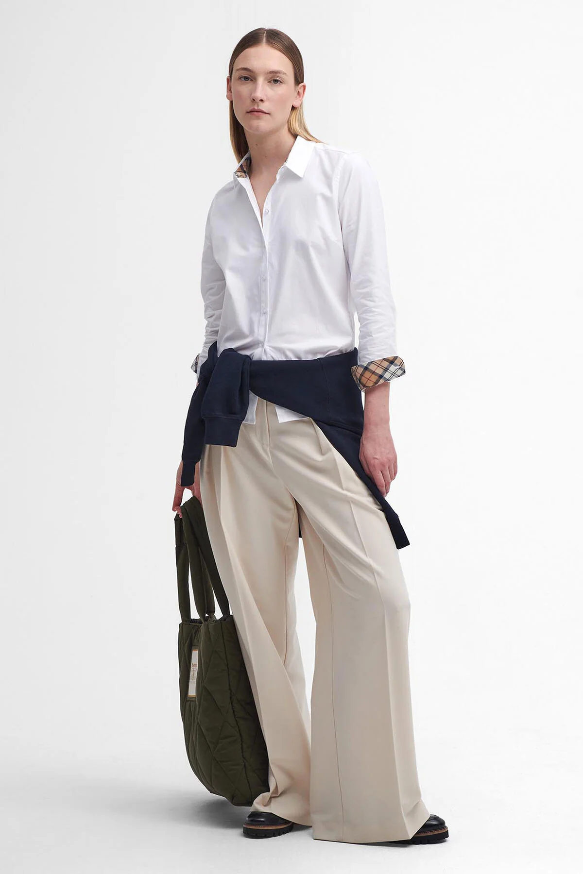 Derwent Shirt - WHITE/HESSIAN TARTAN