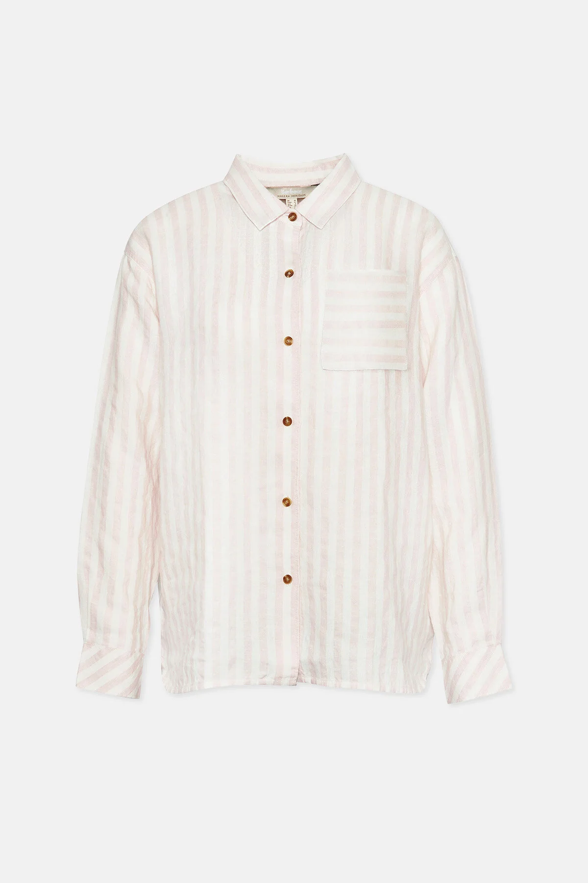 Annie Striped Linen Shirt - PRIMROSE PINK