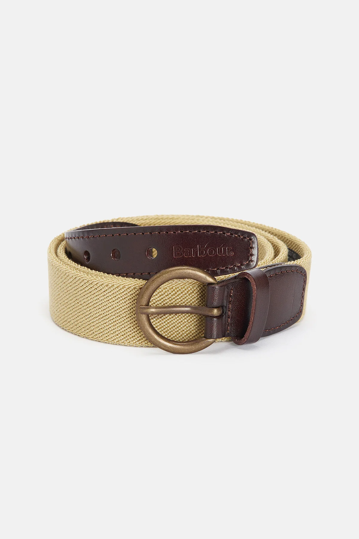 Leather Webbed Belt - SAND