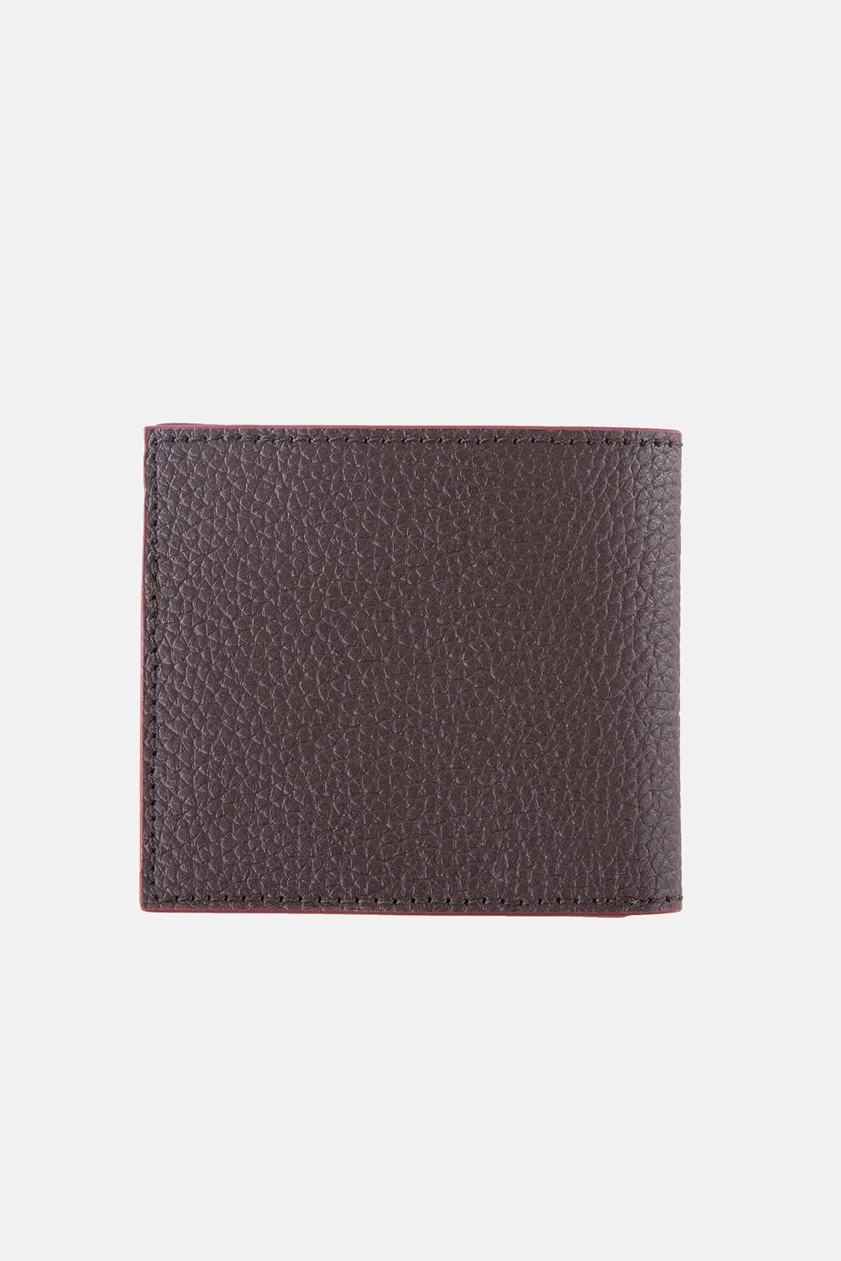 Grain Leather Billfold Wallet - DARK BROWN