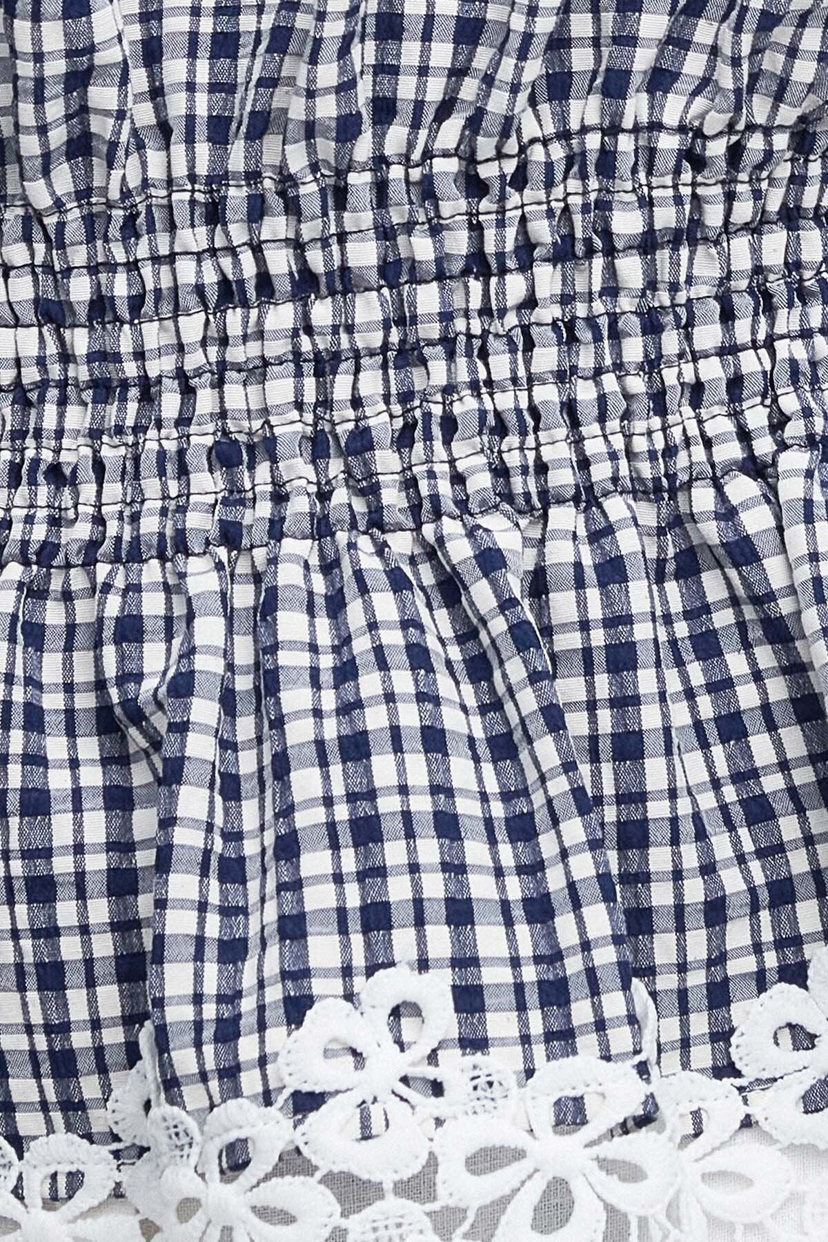 Glamis Blouse - NAVY CHECK