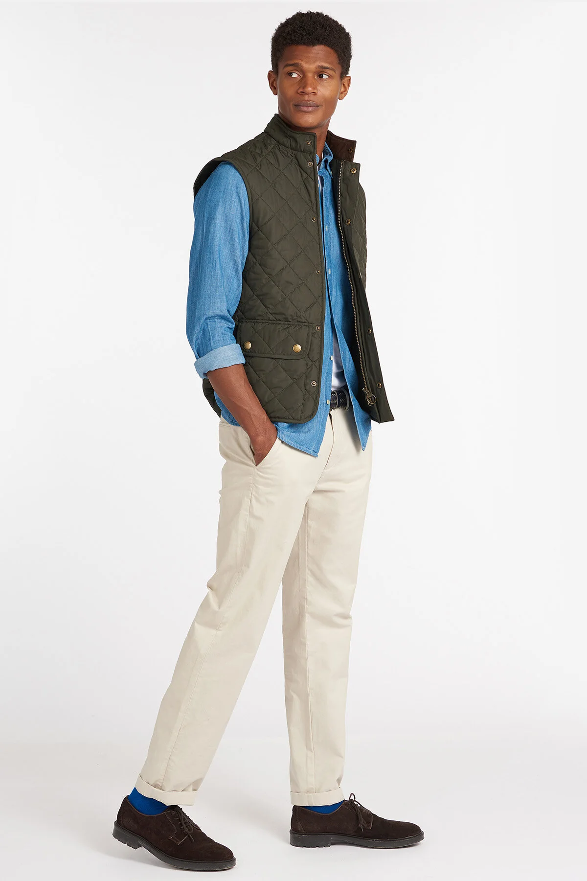 Classic Gilet with zip - SAGE