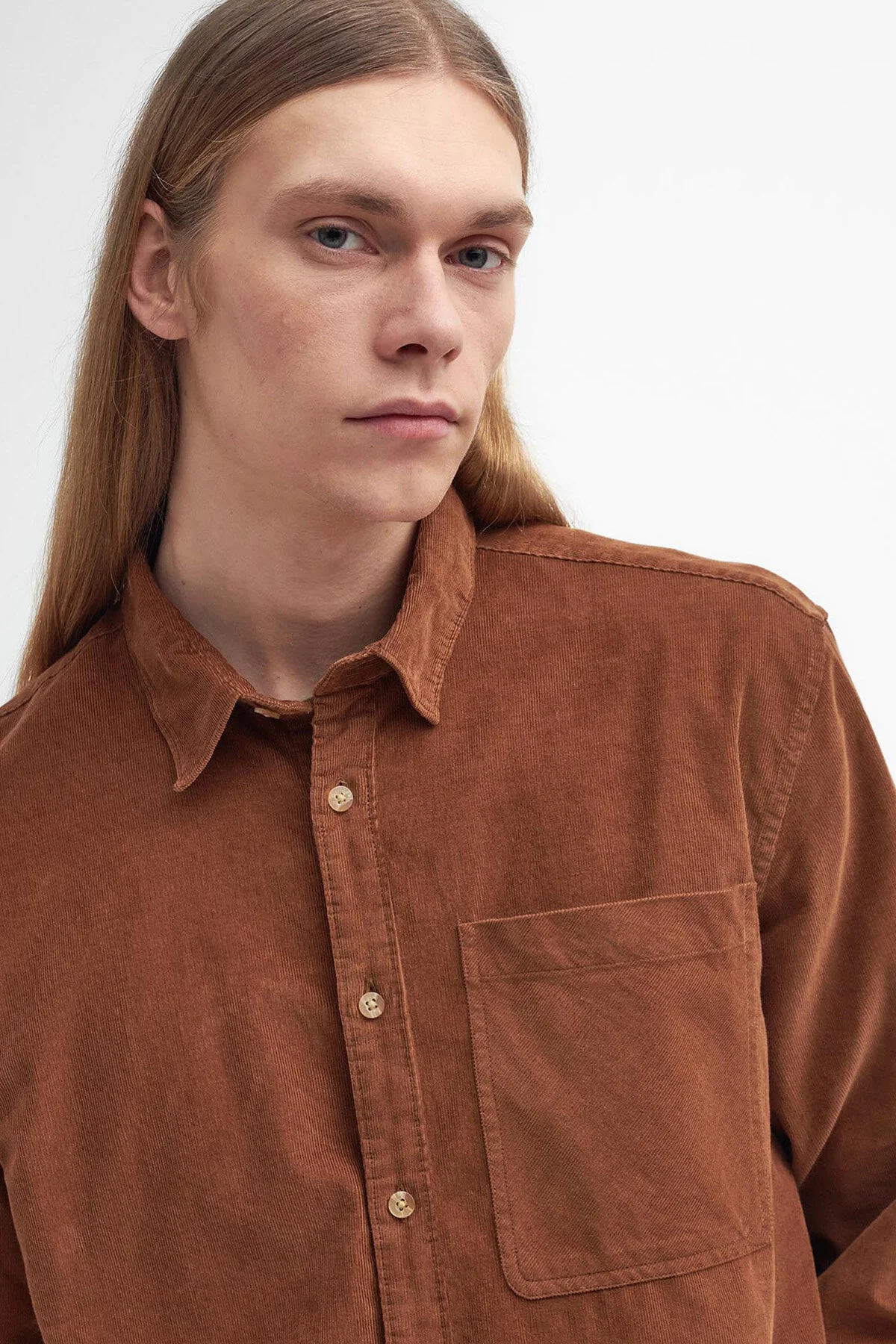 Wolfwood Oversized Long-Sleeved Check Shirt - BROWN