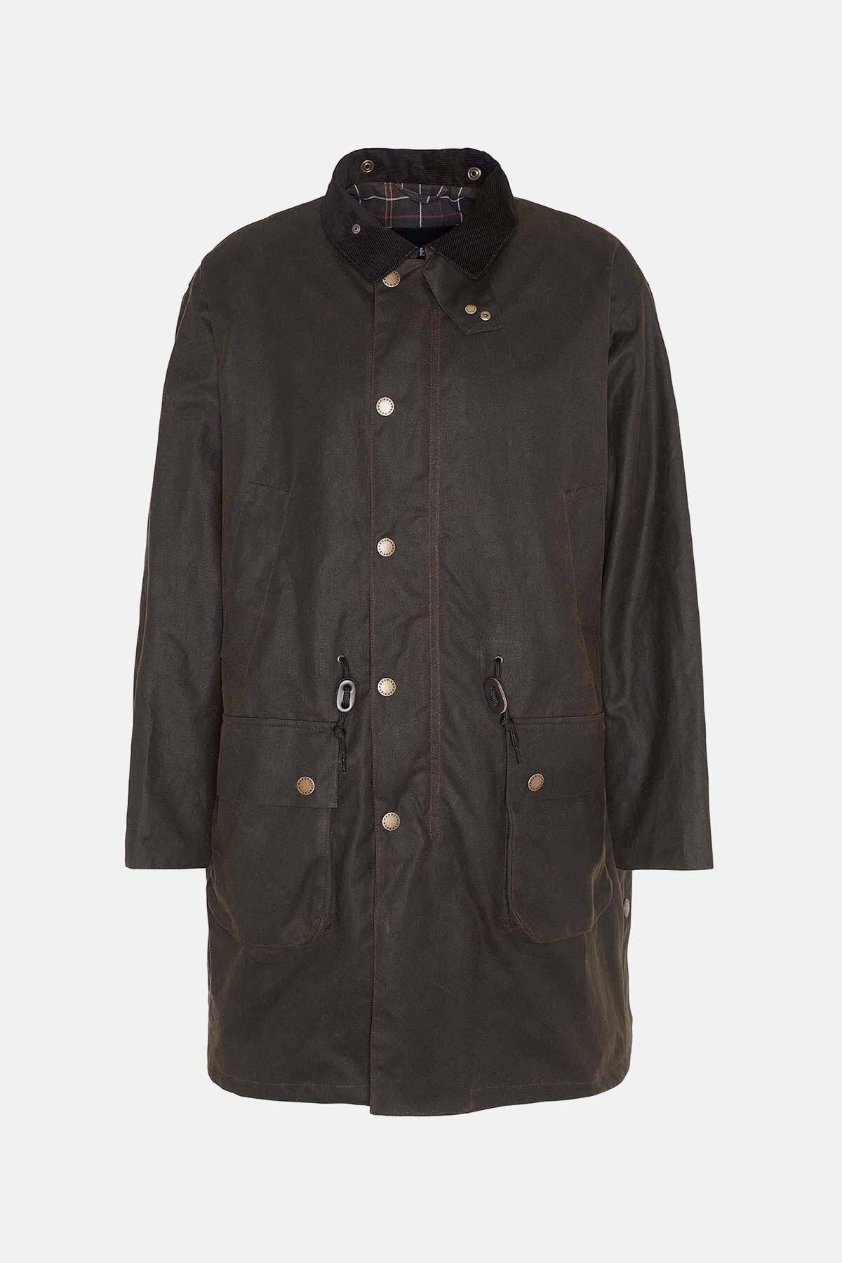 Bedale Waxed Trench Coat - OLIVE